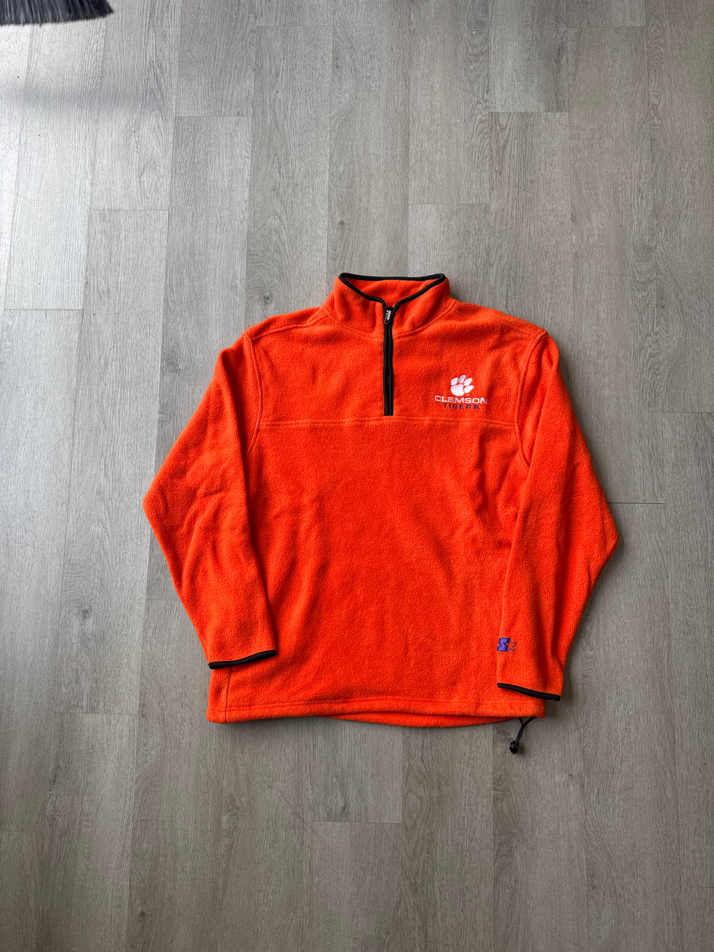 Vintage Starter Clemson University Tigers Fleece Quarter Zip Pullover