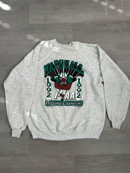 Vintage 1992 Grey Marshall National Champions Sweatshirt