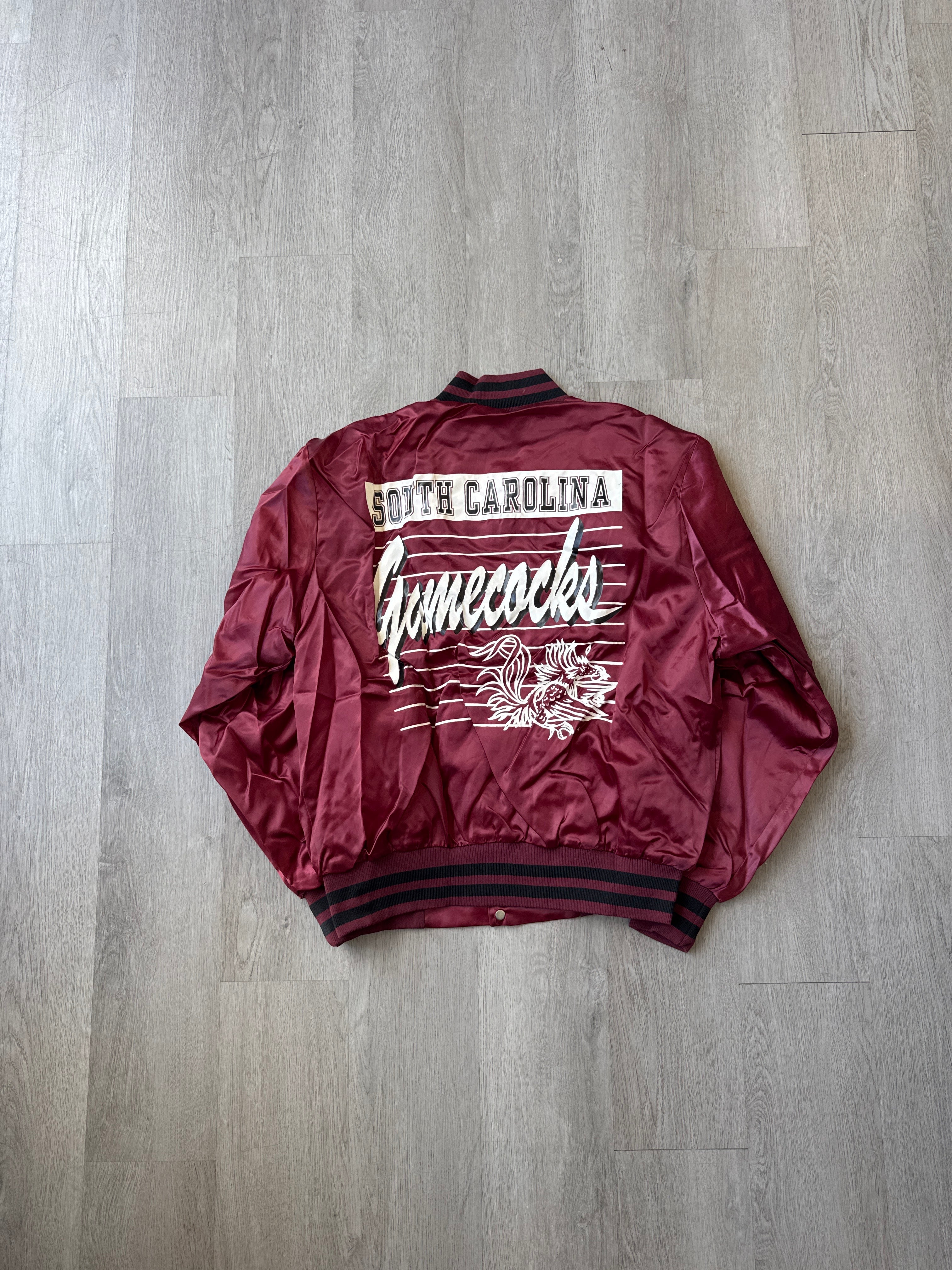 Vintage 80s Front Row University Of South Carolina Gamecocks Satin Jacket