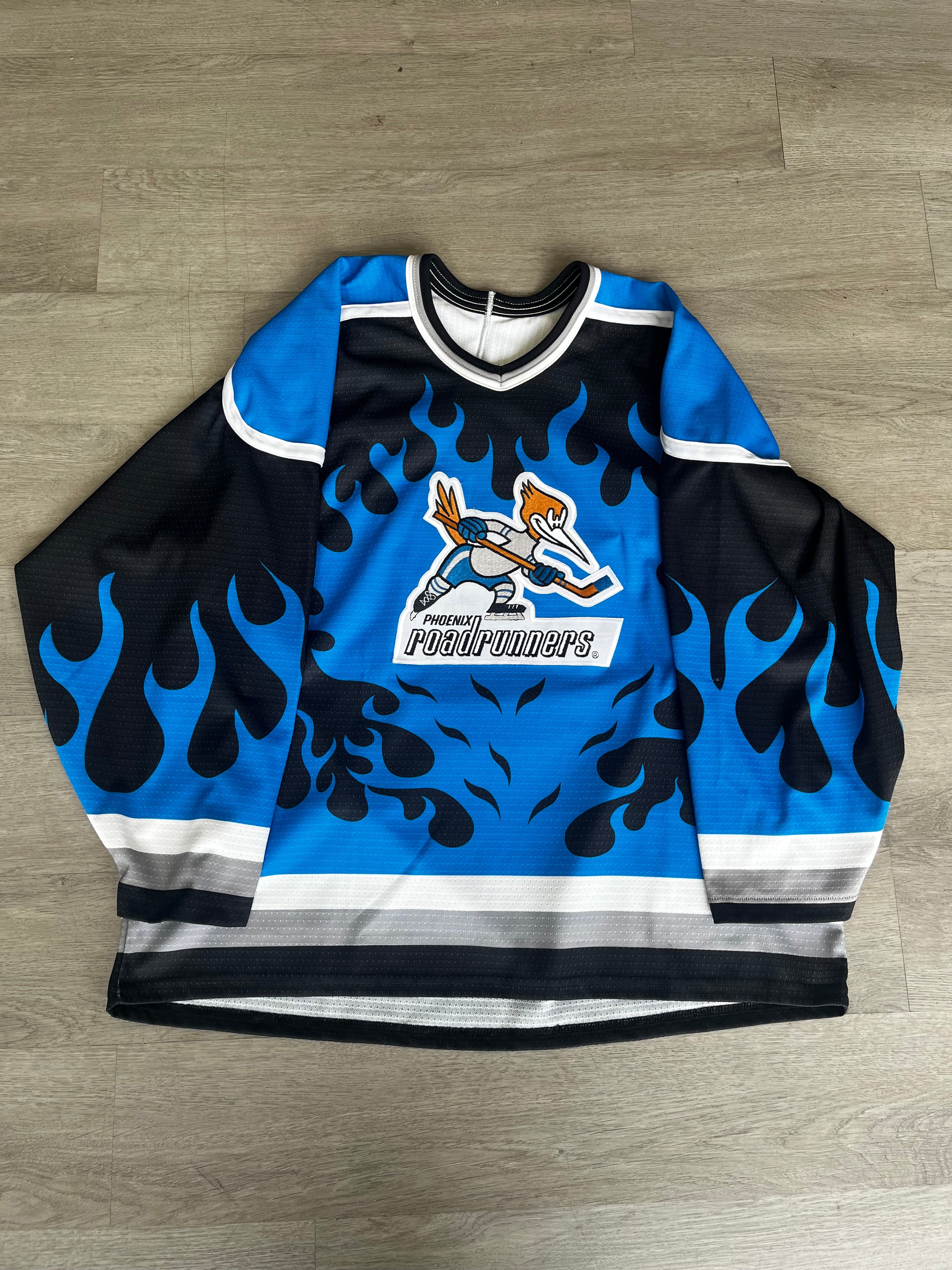 Vintage CCM Phoenix Roadrunners Blue Flame Hockey Jersey
