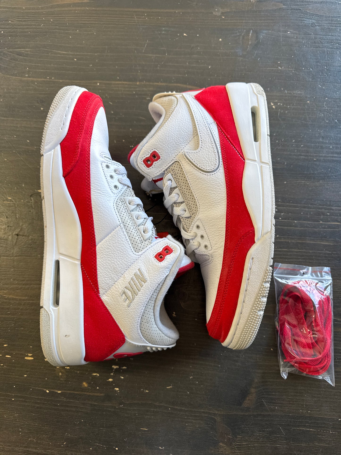 Pre-owned Jordan Retro 3 Tinker White University Red