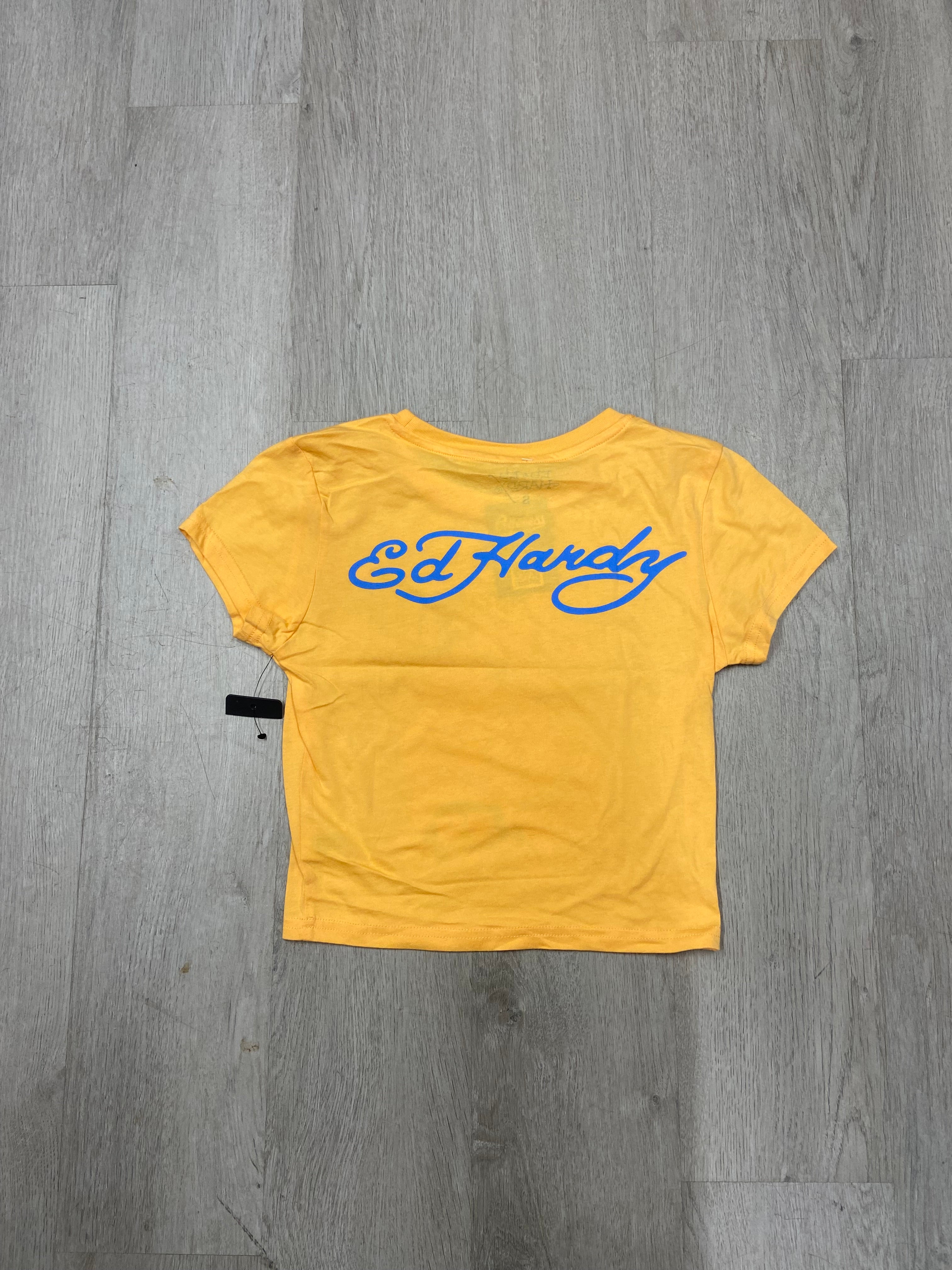 Women’s Ed Hardy Orange Tiger Cropped Baby Tee