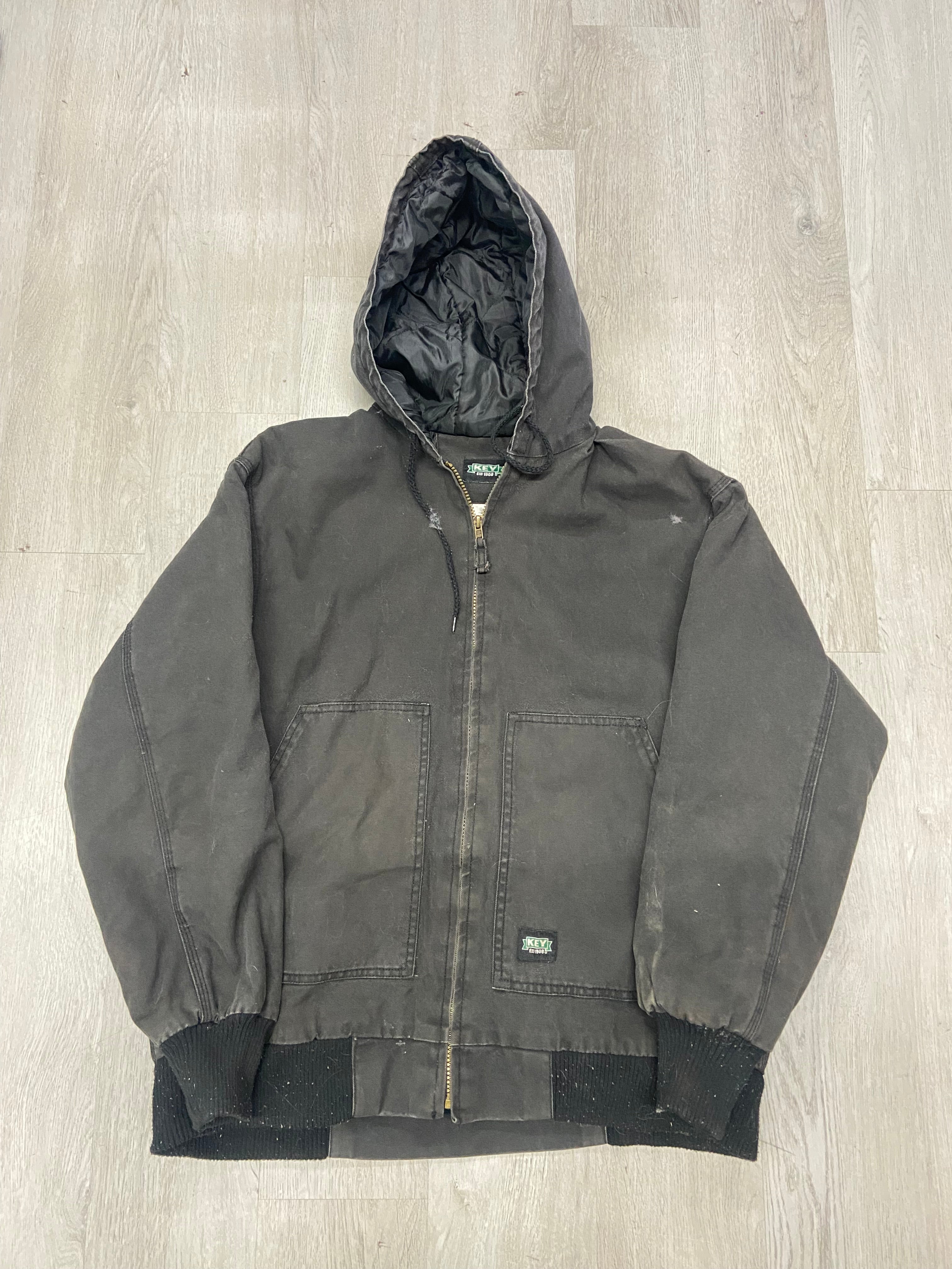 Vintage Key Faded Insulated Zip Up Jacket