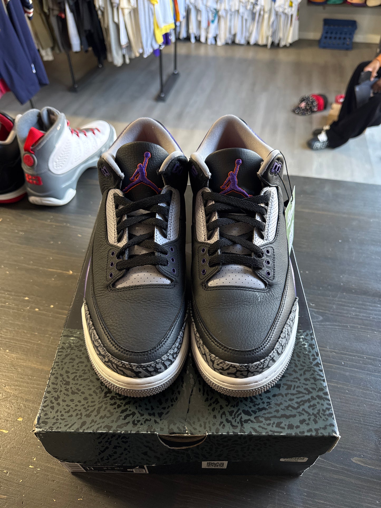 Pre-owned Jordan Retro 3 Black Court Purple