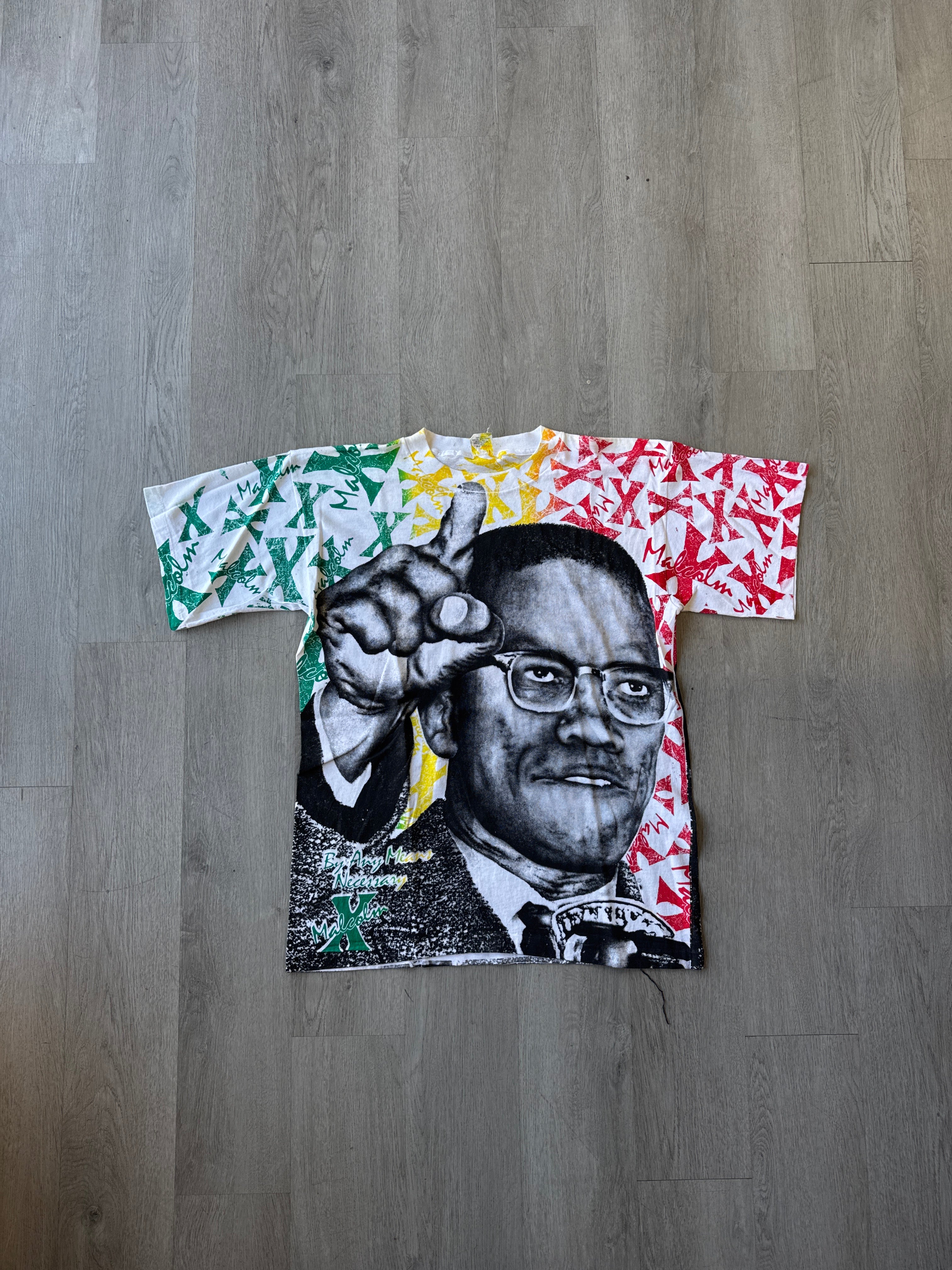 Vintage Malcolm X By Any Means Necessary All Over Print Tee