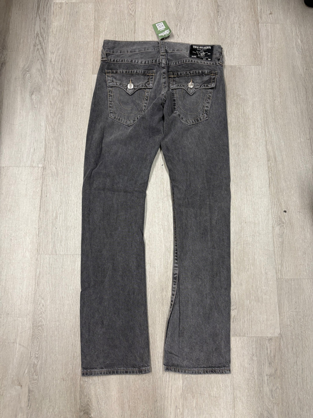 Y2K True Religion Black Denim Spellout Jeans
