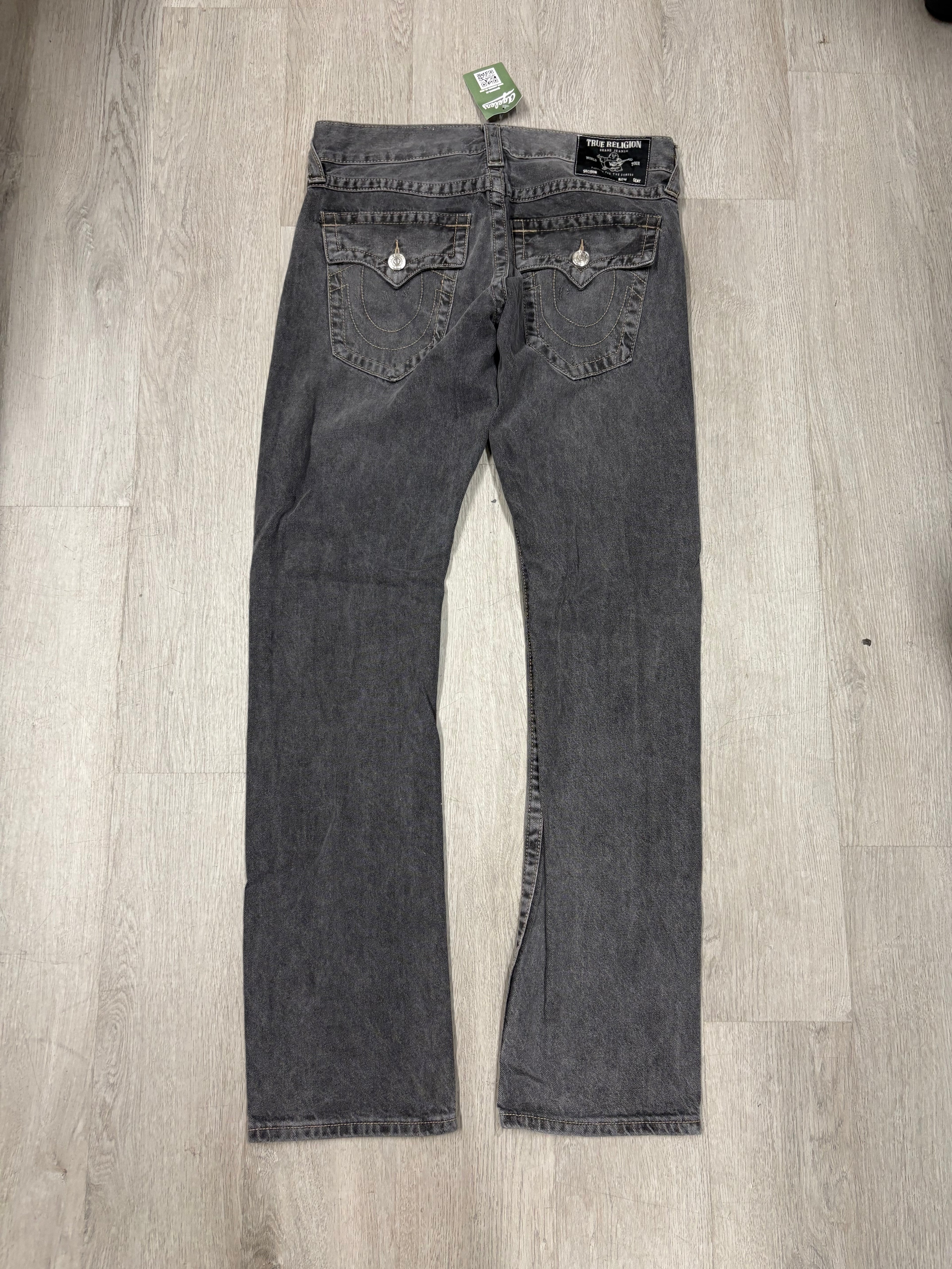 Y2K True Religion Black Denim Spellout Jeans