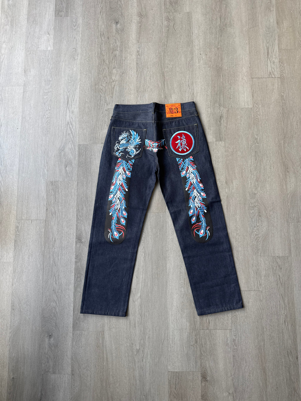 Evisu Embroidered Japanese Art Selvedge Denim Jeans