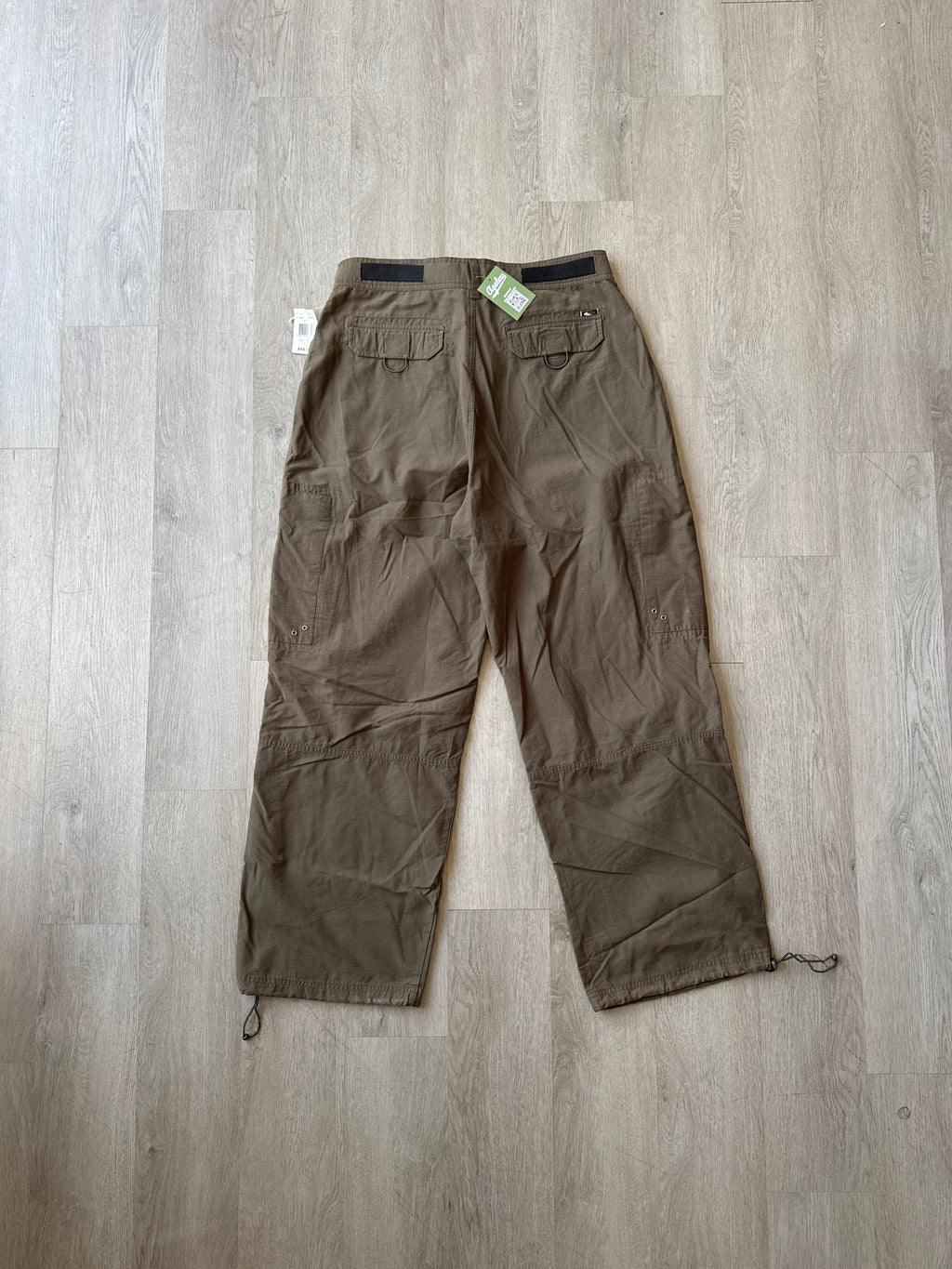 Vintage Y2K Ying Yang Baggy Olive Green Hiking Pants