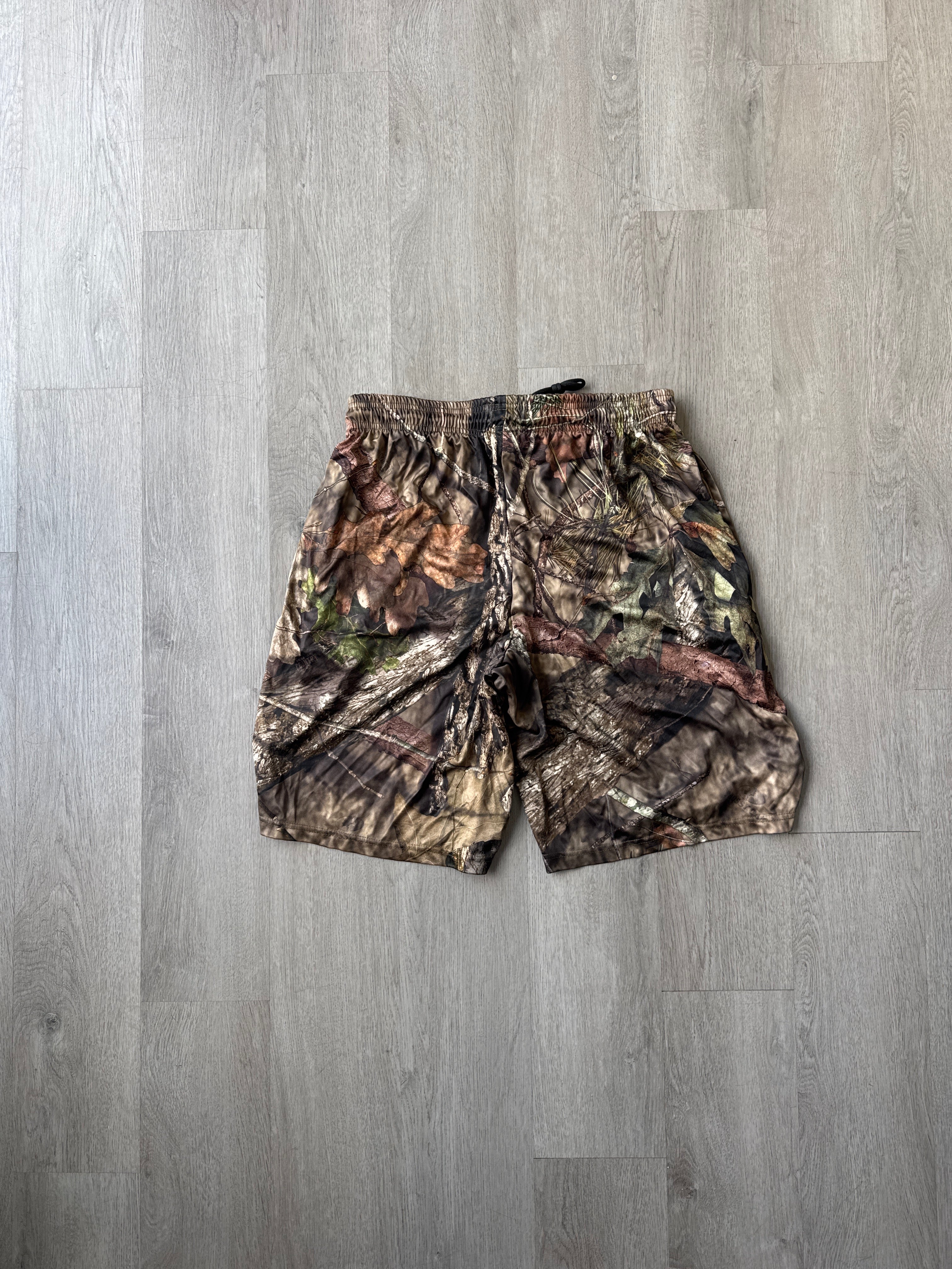 Mossy Oak Polyester Baggy Forest Camo Shorts