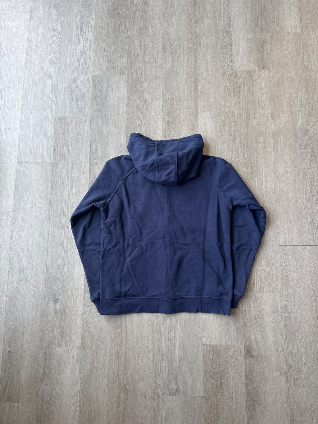 Vintage Women’s Carhartt Navy Stitched Logo Hooded Zip Up
