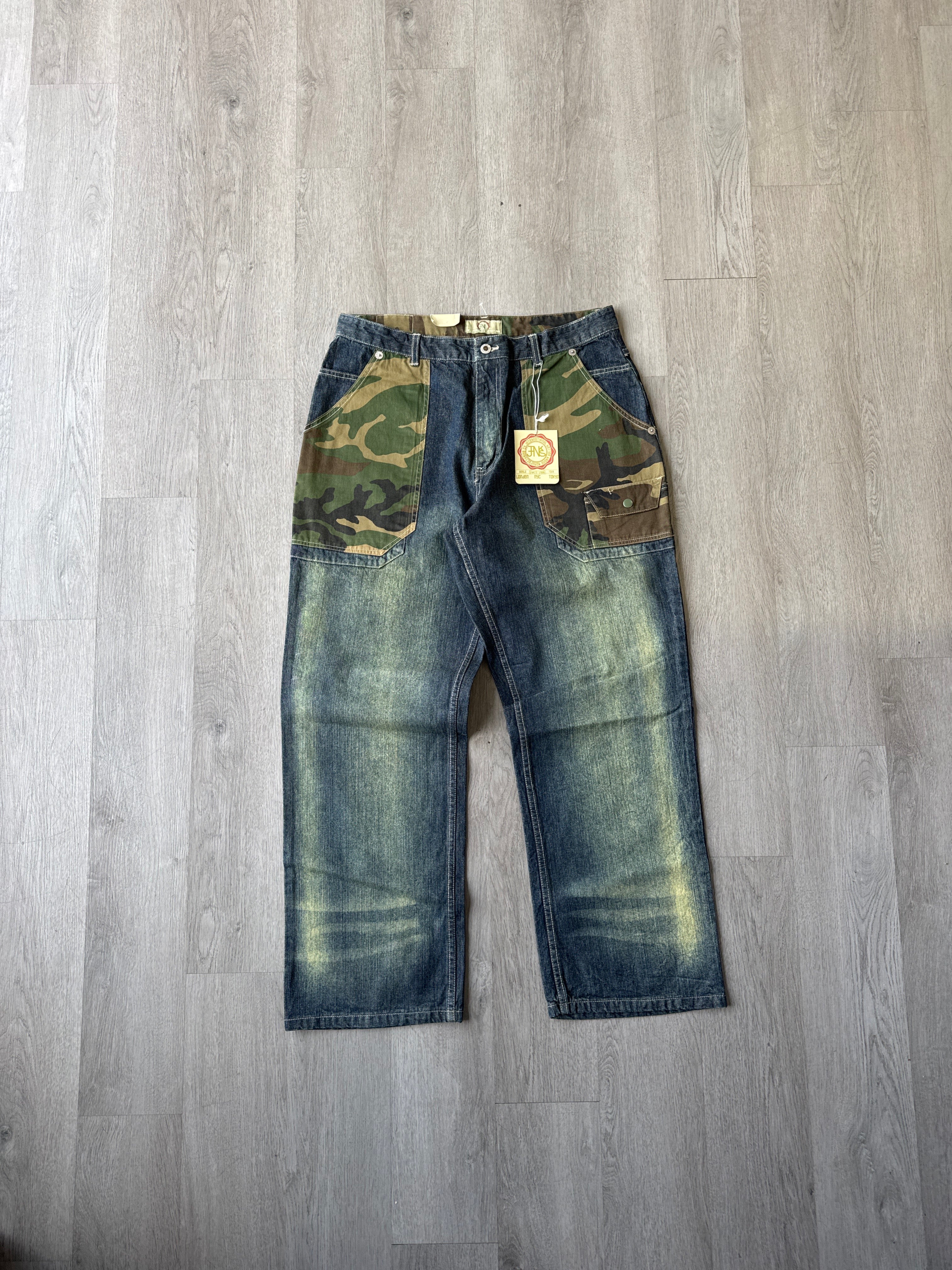 Y2K Camo Green Tint Denim Jeans