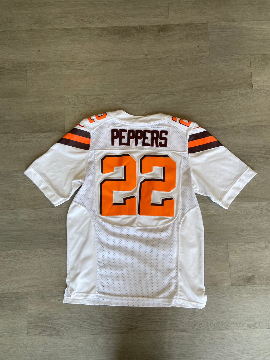Nike White Alternate On Field NFL Cleveland Browns Jabrill Peppers Jersey
