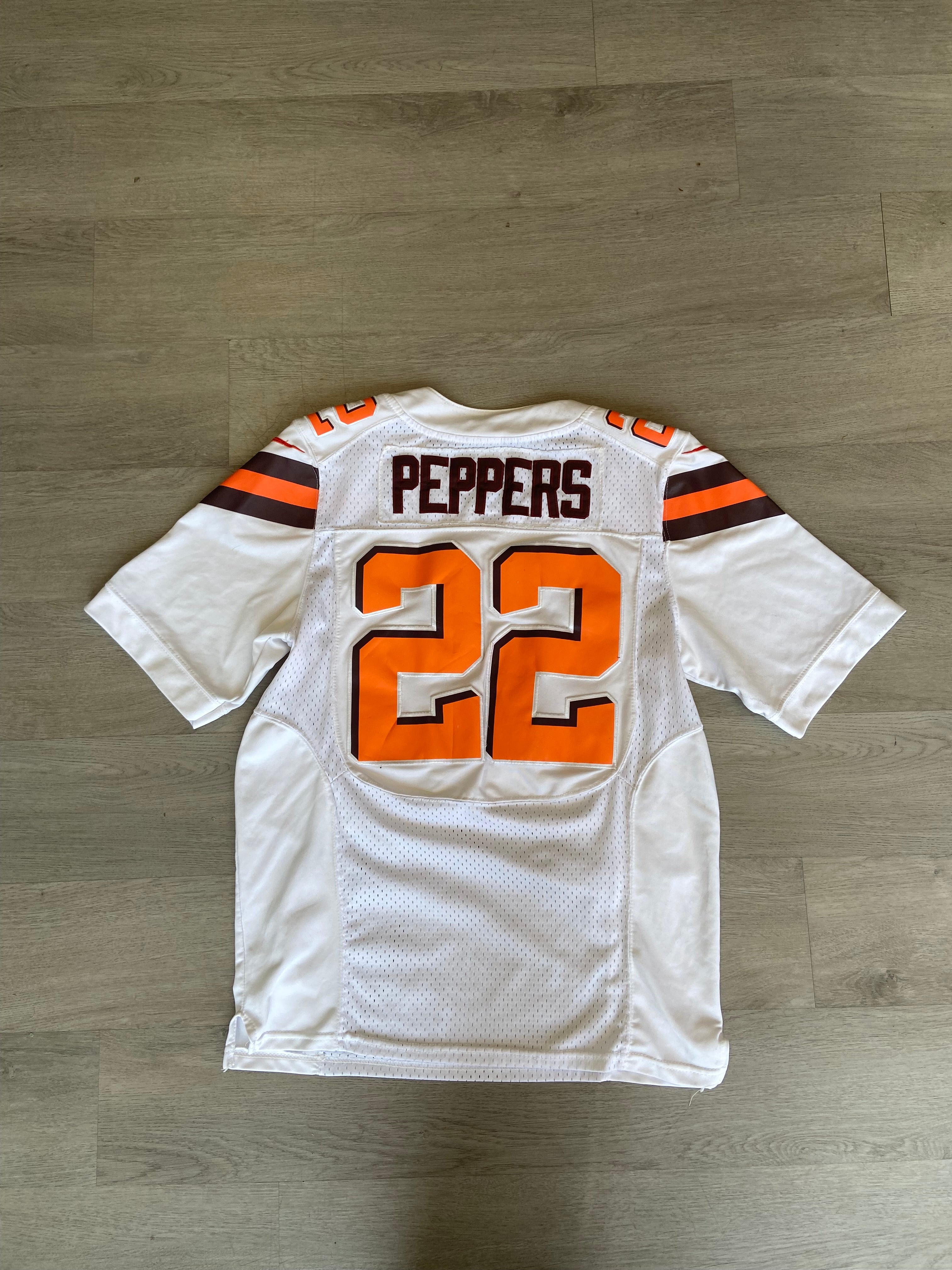 Nike White Alternate On Field NFL Cleveland Browns Jabrill Peppers Jersey