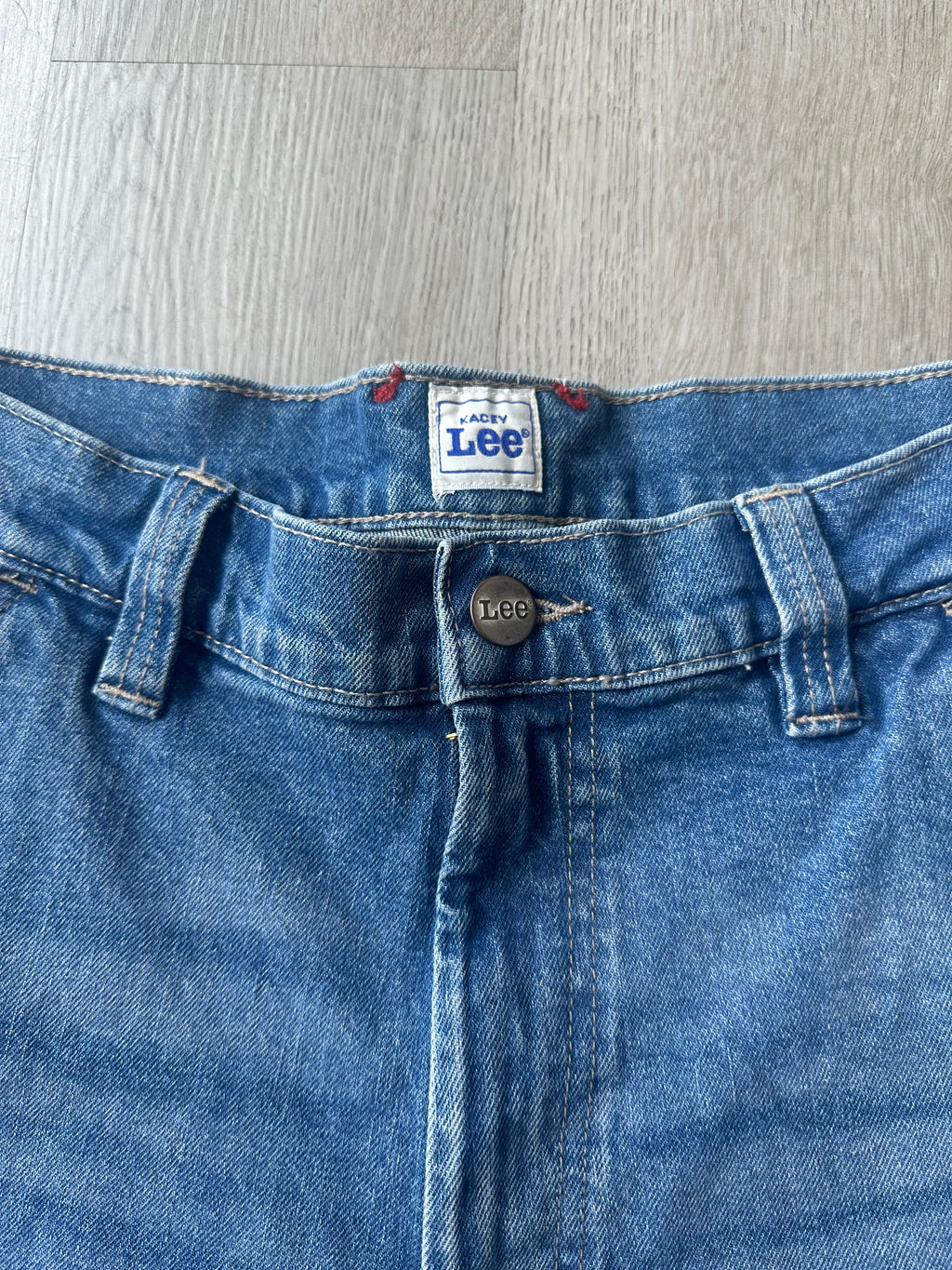 Lee Brand Indigo Wash Double Knee Jean Shorts Jorts