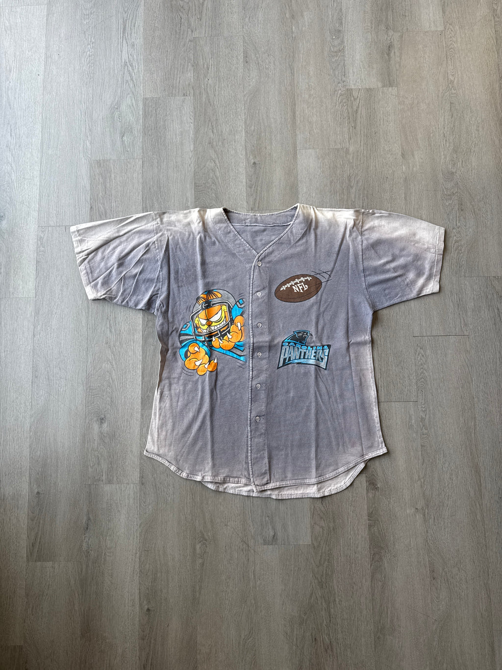 Vintage 1994 Carolina Panthers Garfield Sunfaded Baseball Jersey