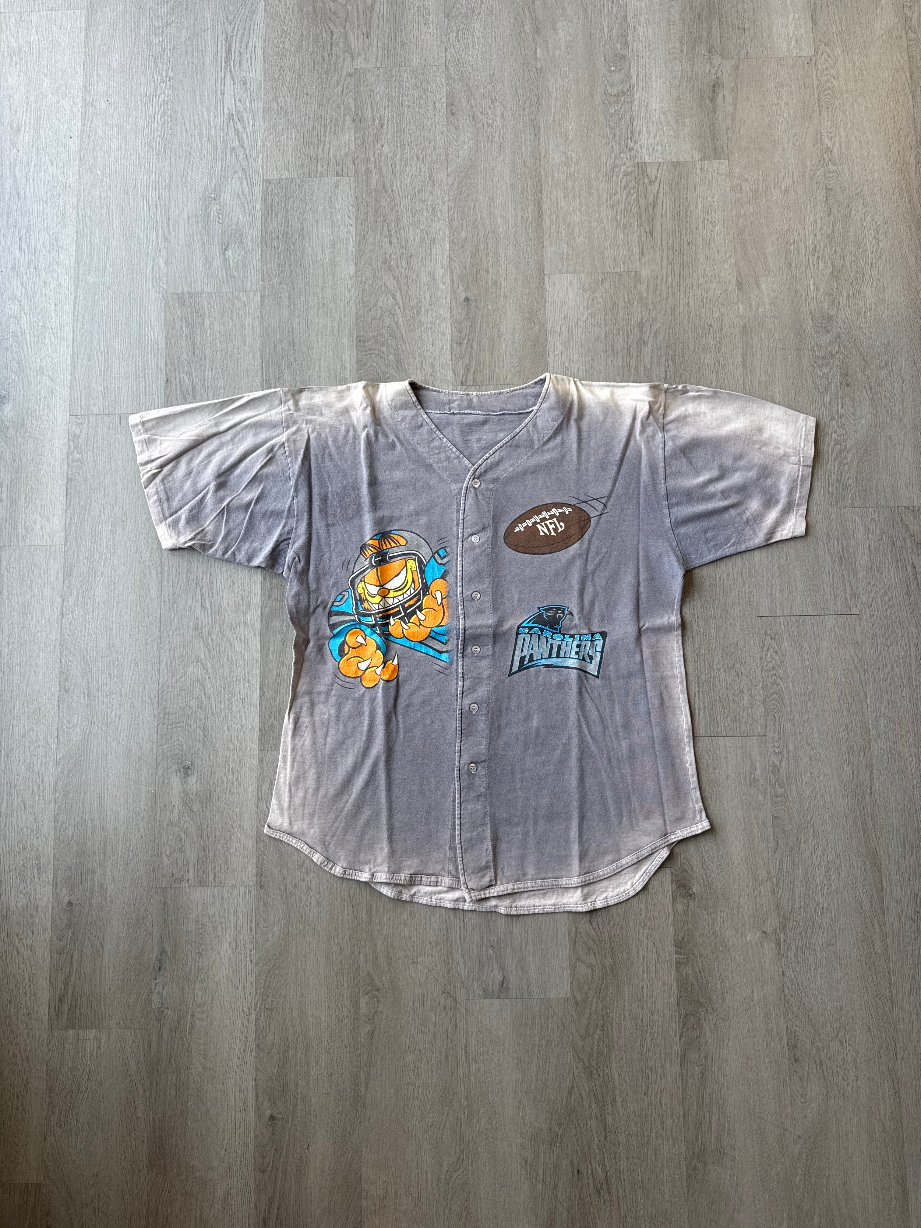 Vintage 1994 Carolina Panthers Garfield Sunfaded Baseball Jersey