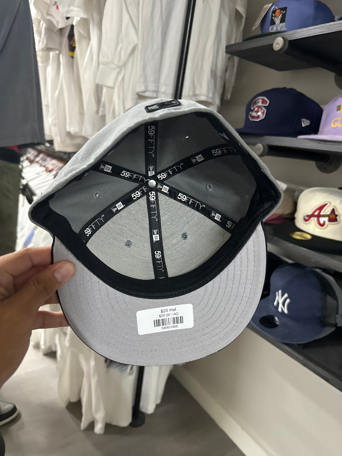 Grey and Black Boston Red Sox Fitted Hat