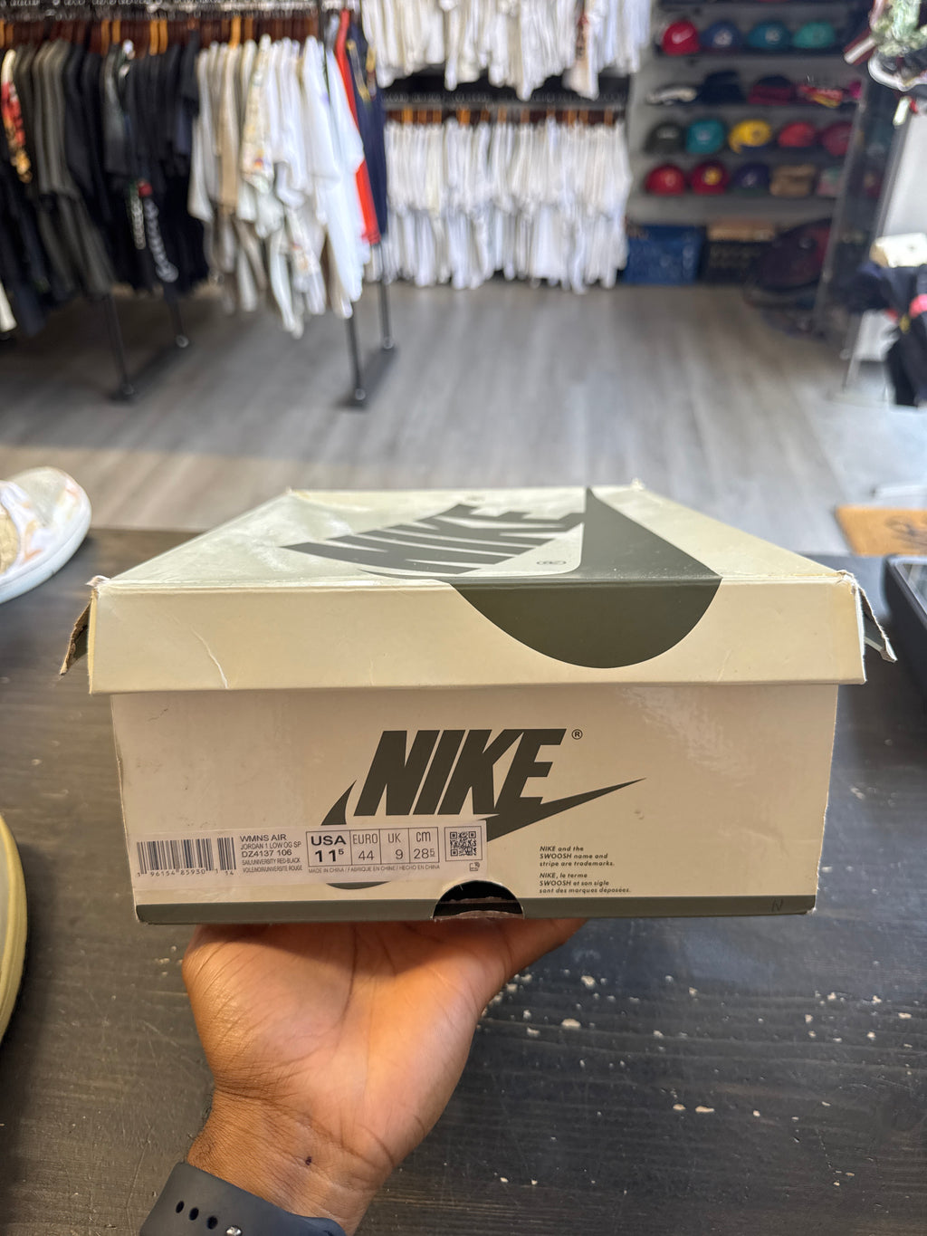 Pre-owned Women’s Jordan Retro 1 Low Travis Scott Olive