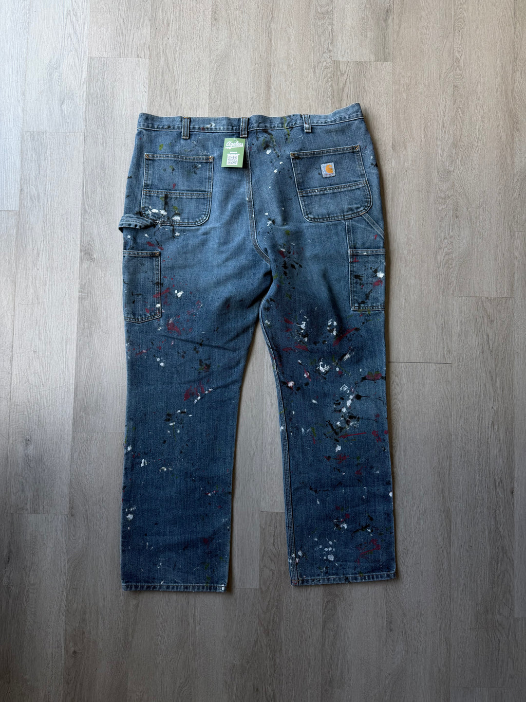 Vintage Carhartt Double Knee Carpenter Paint Splatter Jeans