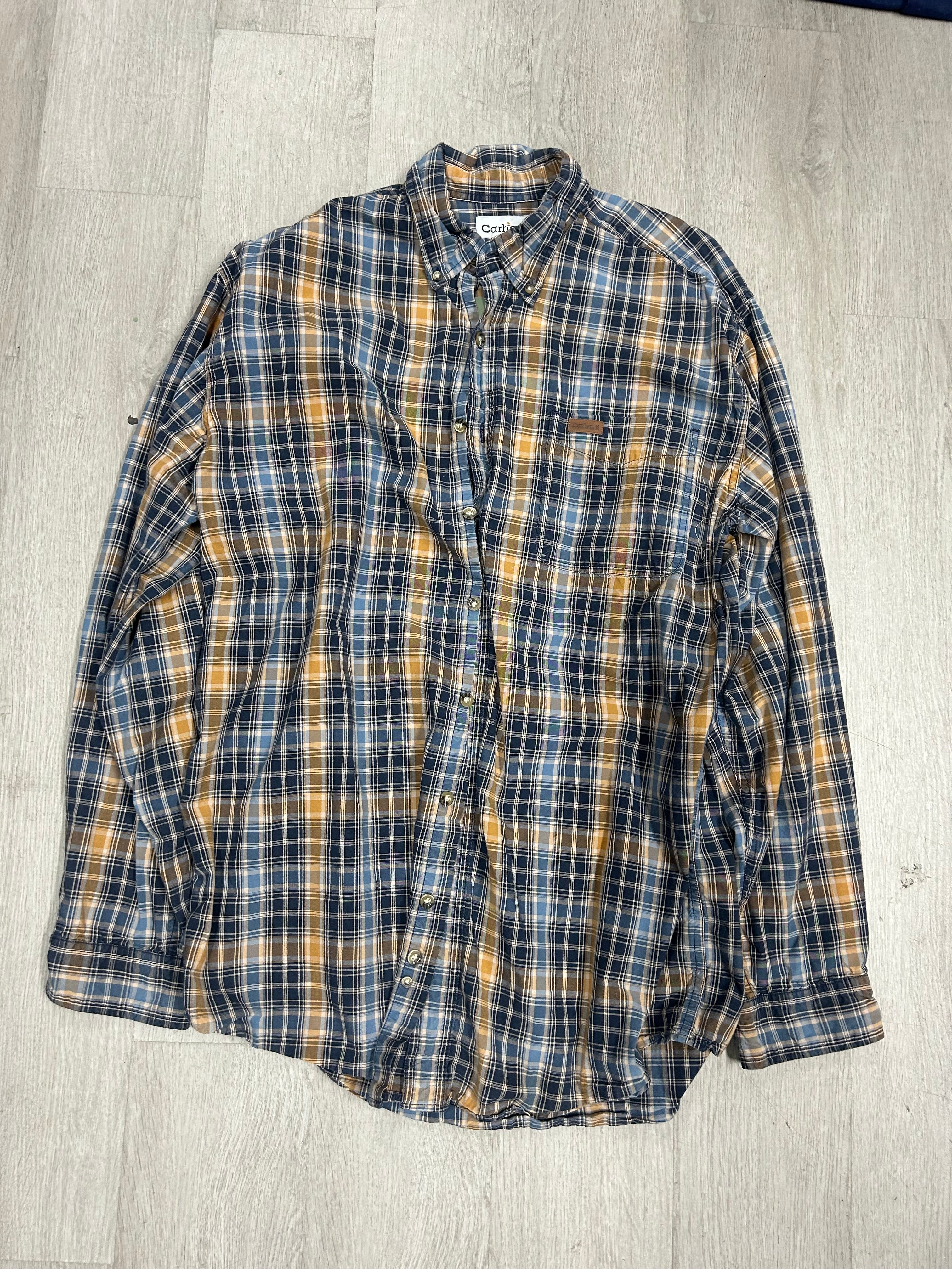 Carhartt Orange & Blue Work Shirt