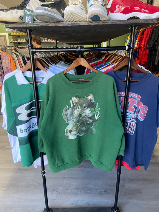 Vintage Green Wolves Sweatshirt