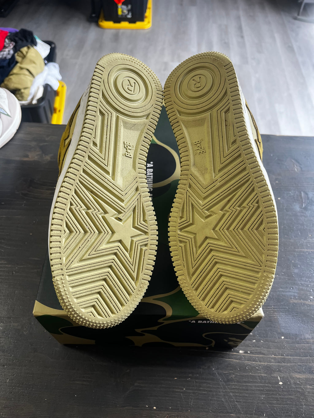 Pre-owned A Bathing Ape Bape Sta Suede Yellow