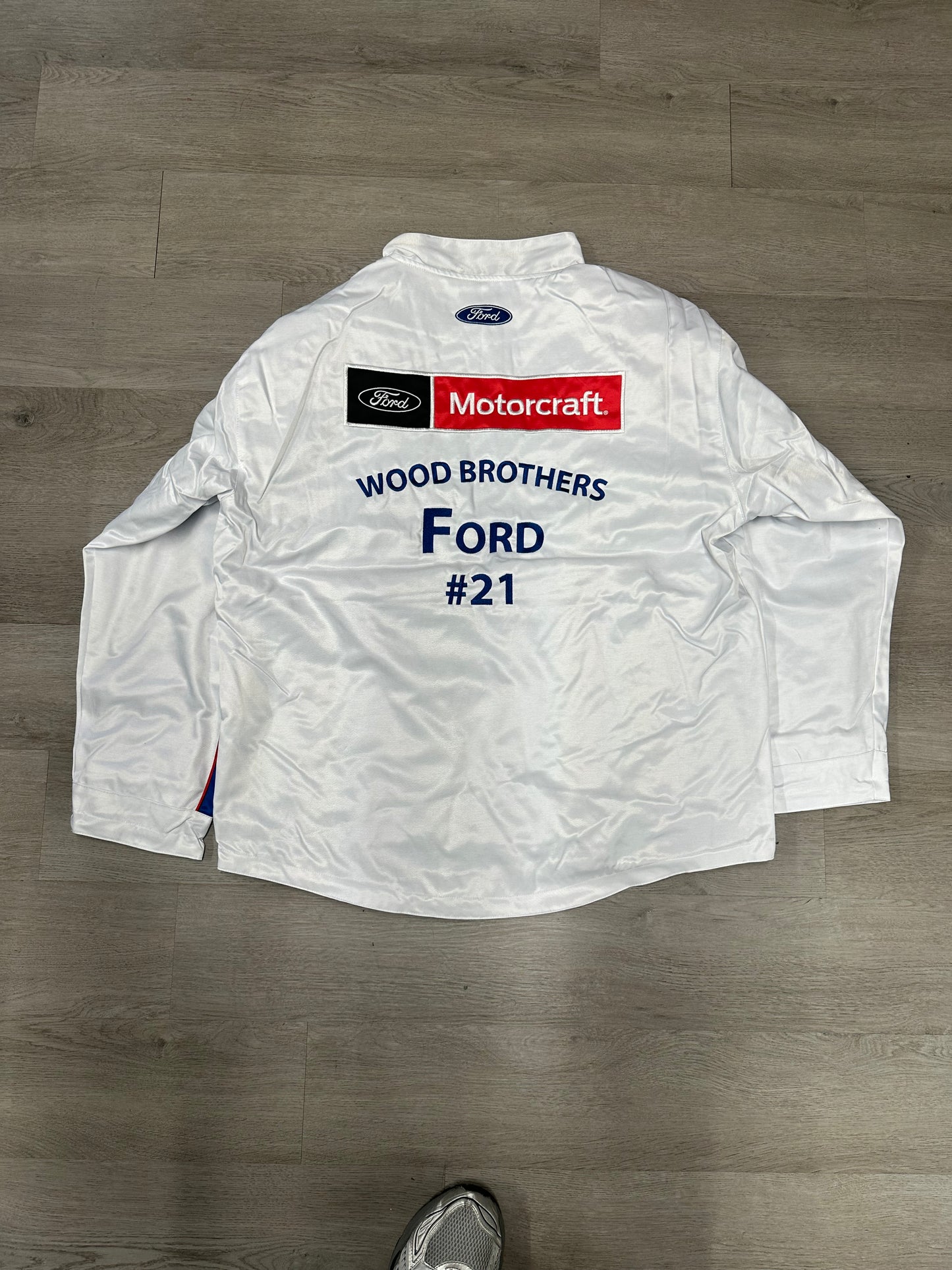 White Matt DiBenedetto Motorcraft Quick Lane NASCAR Racing Jacket