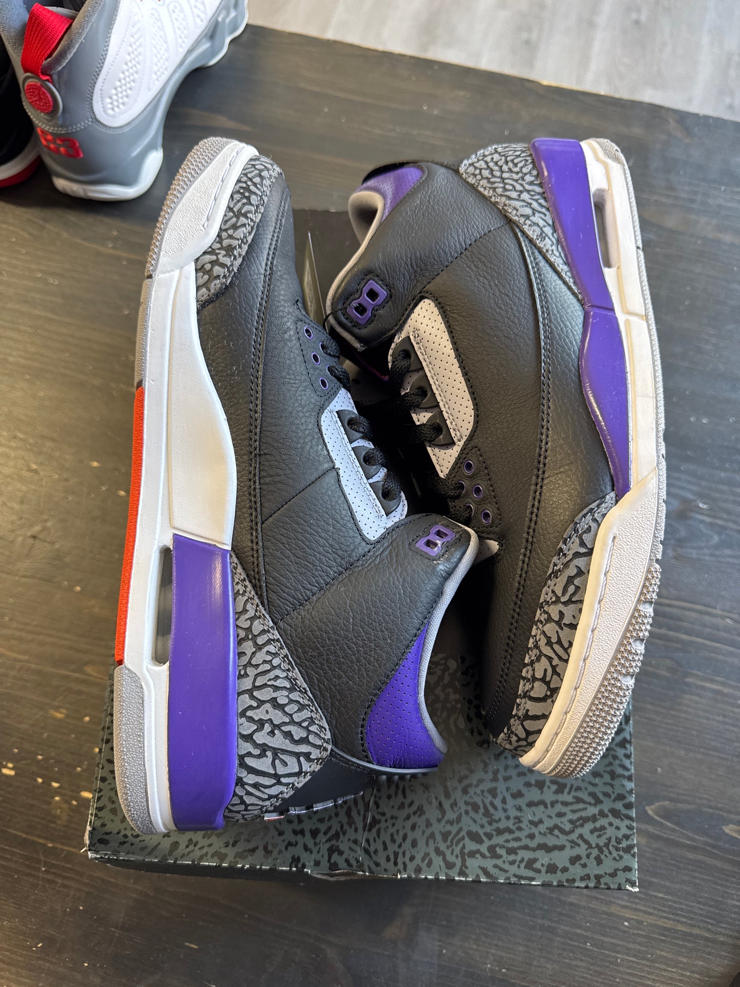 Pre-owned Jordan Retro 3 Black Court Purple