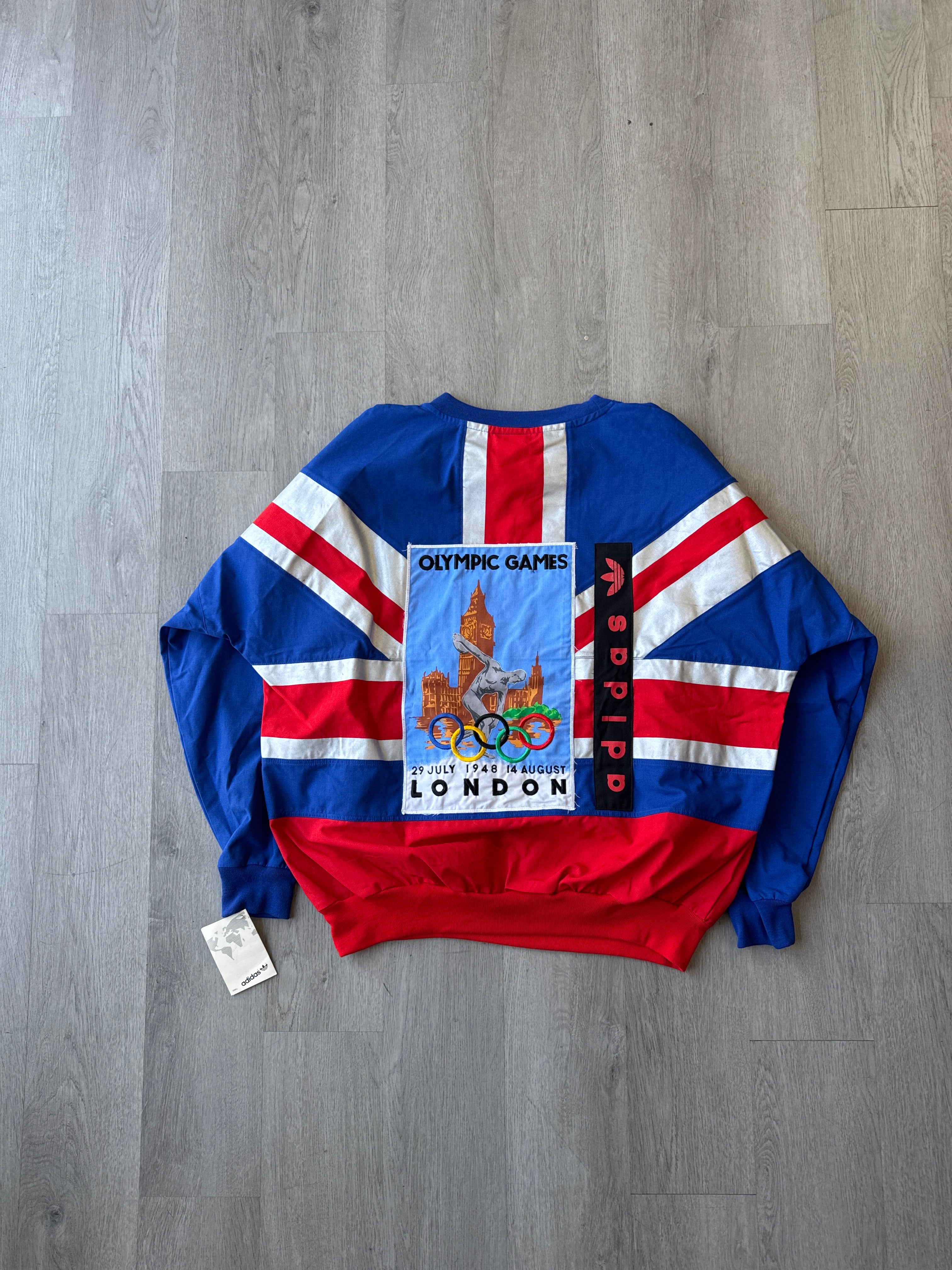 Vintage 80s Adidas Olympic Games London 1908 1948 Sweatshirt