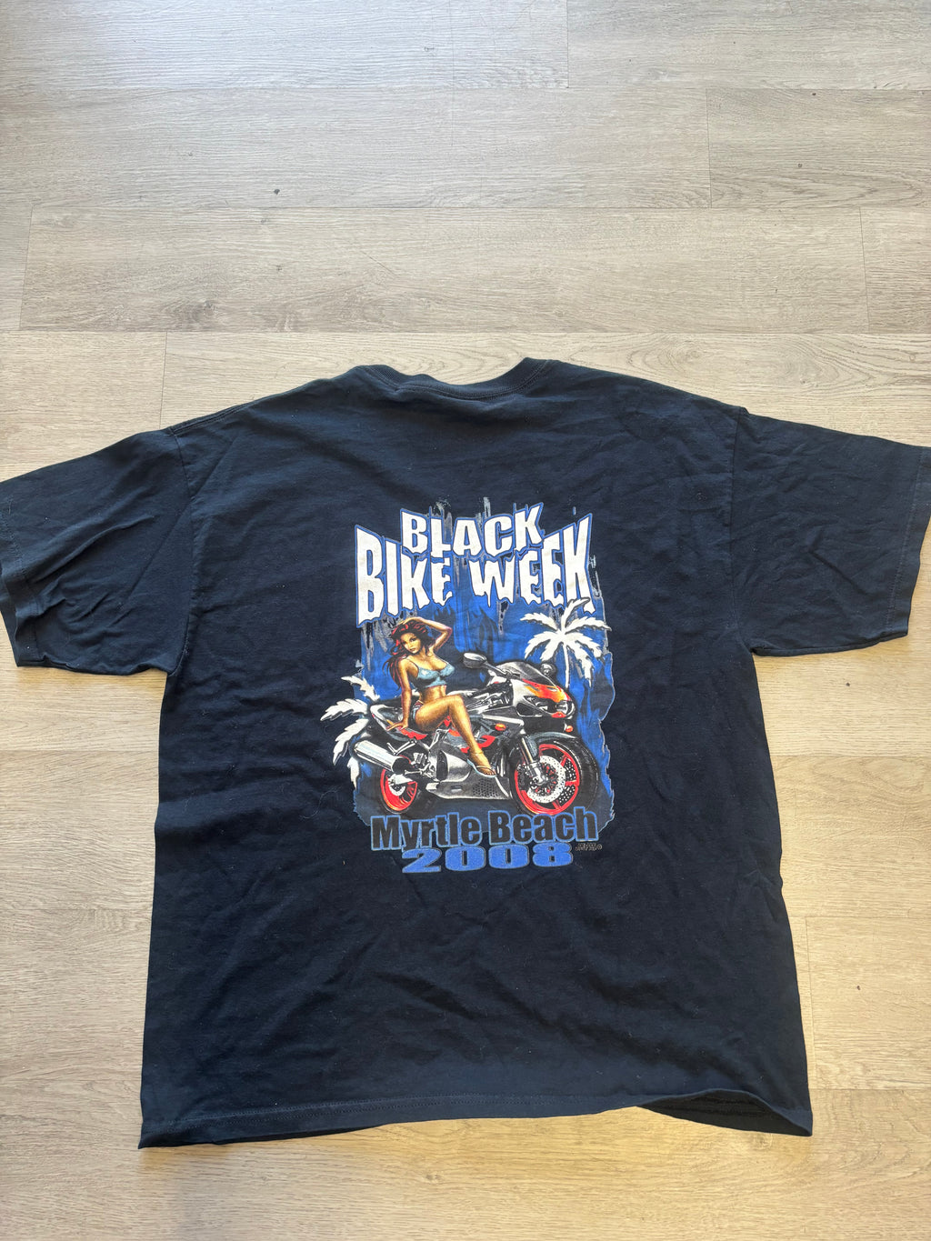 Vintage 2008 Black Bike Week Tee