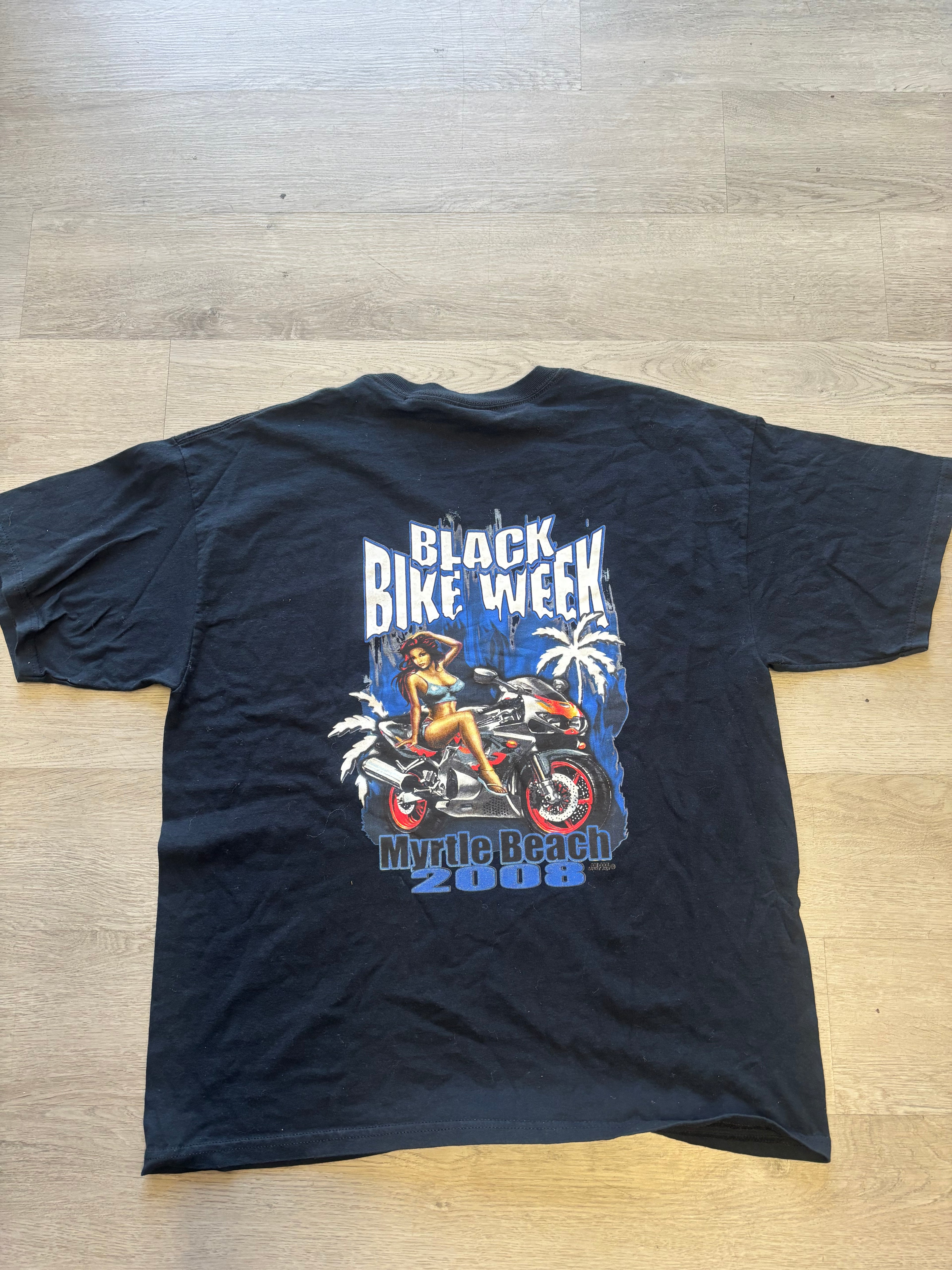 Vintage 2008 Black Bike Week Tee