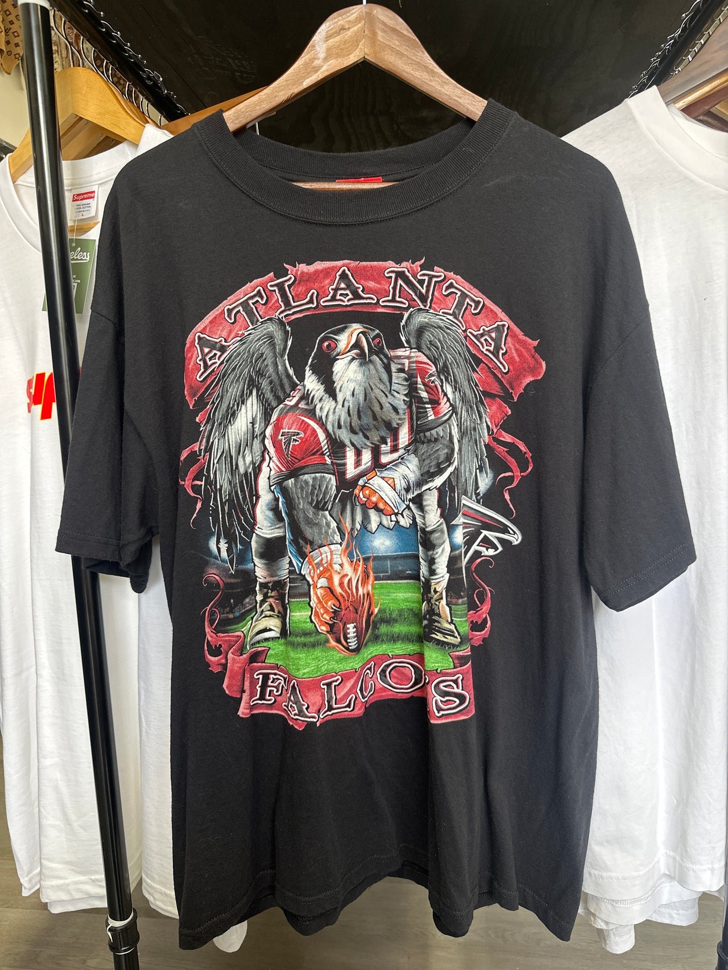 Atlanta Falcons Flaming Football Tee