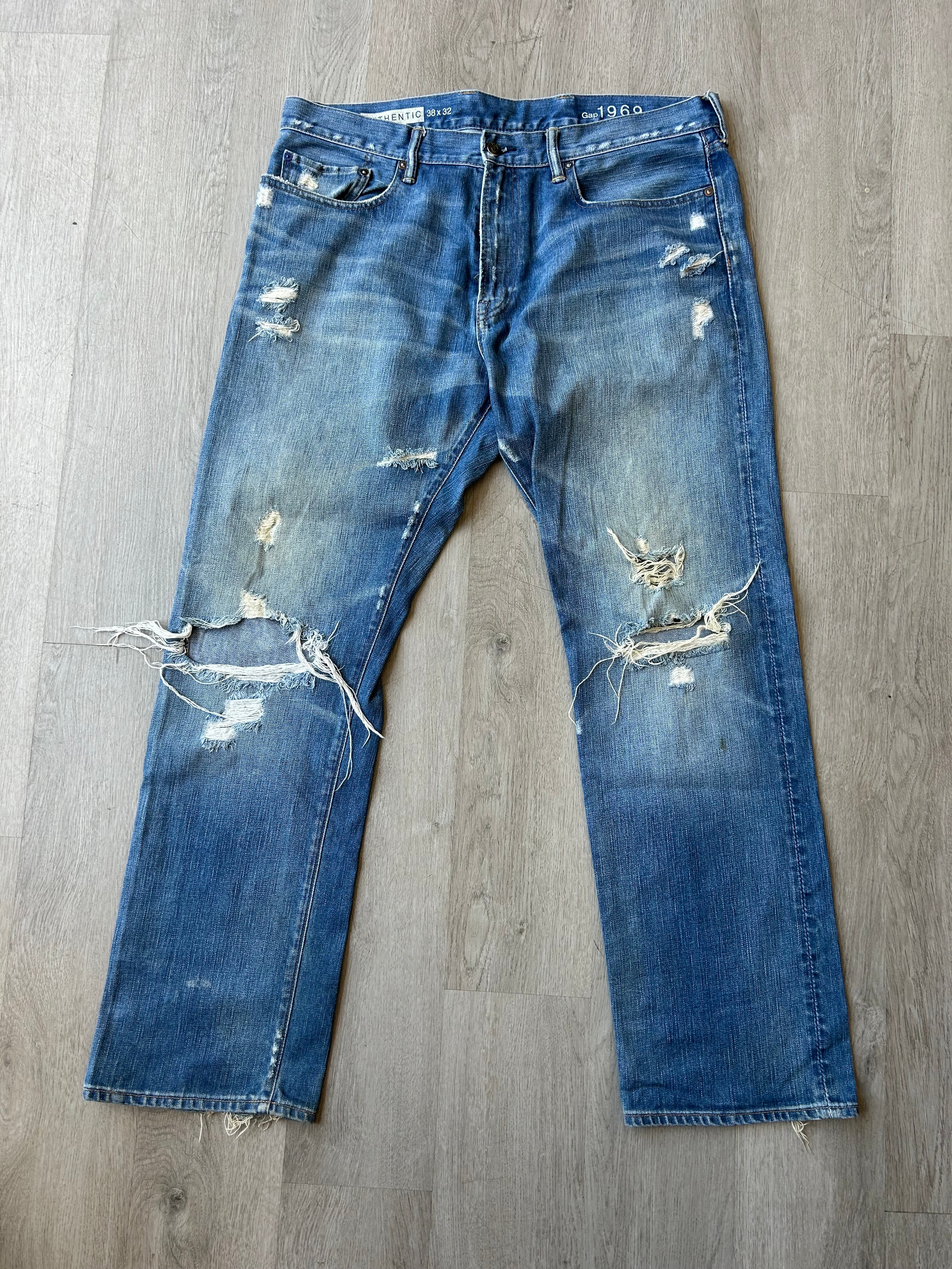 Gap 1969 Authentic Distressed Jeans