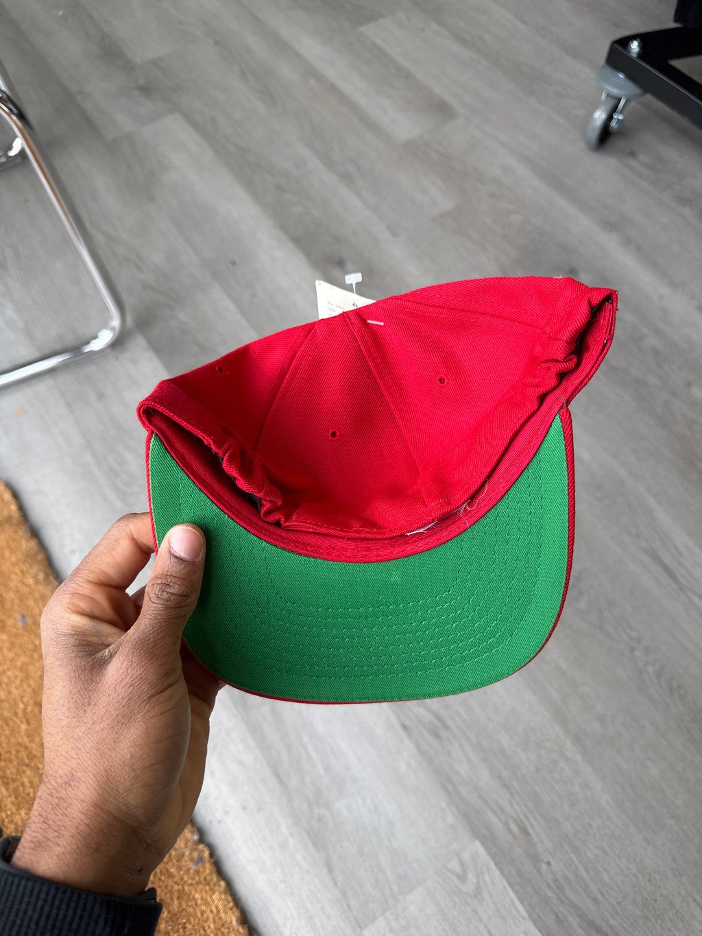 Vintage 90s Nike Logo Red Elastic Fitted Hat