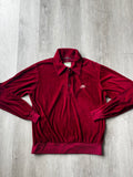 Vintage Nike Red Velour Long-Sleeve Polo