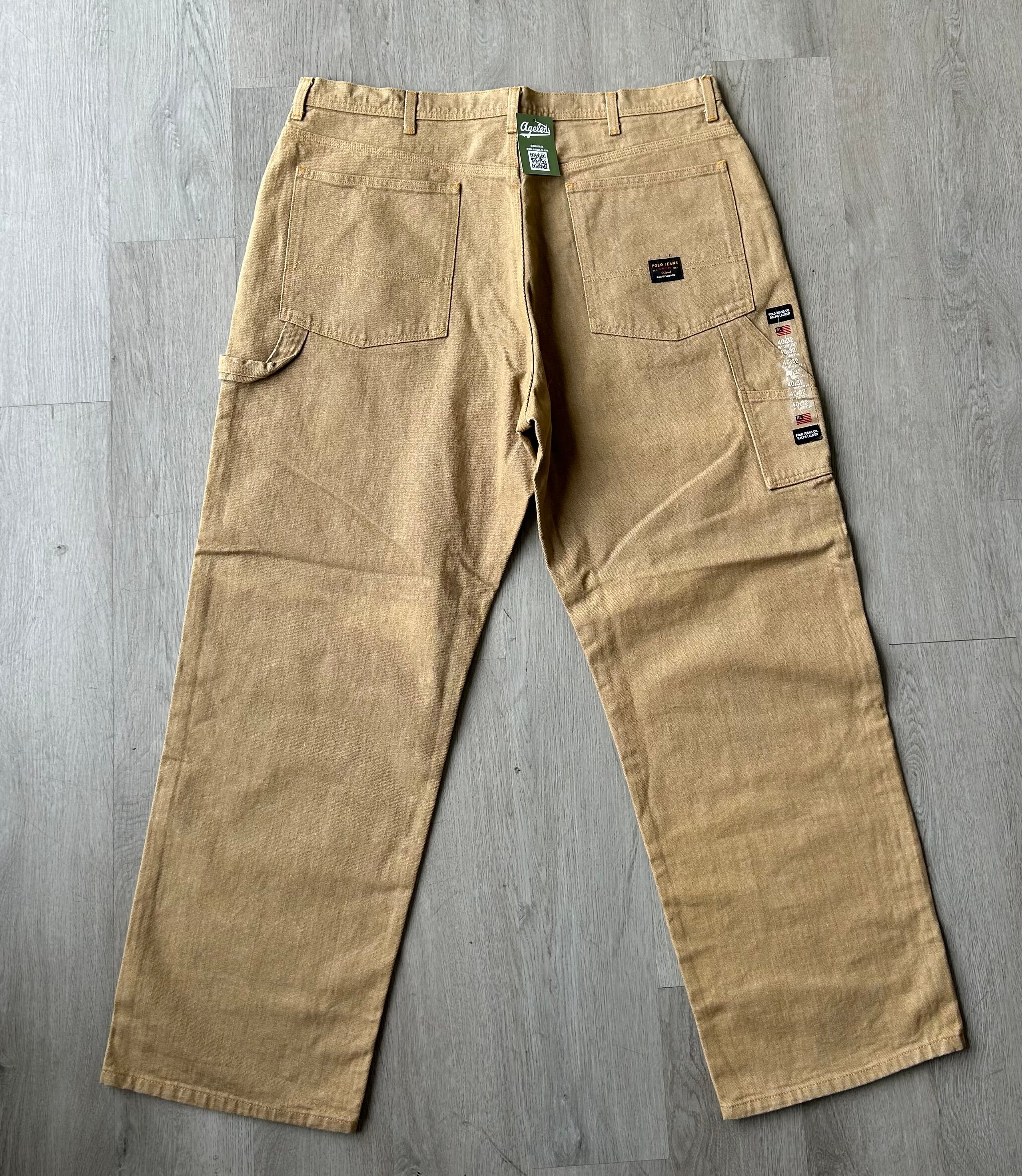 Polo Jeans Co. Ralph Lauren Tan Duck Canvas Carpenter Pants