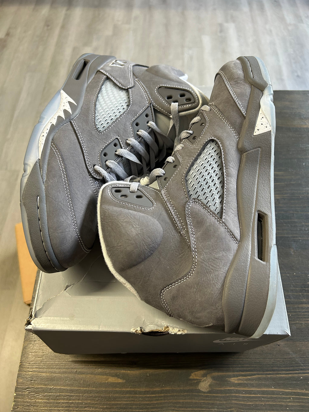 Pre-owned Air Jordan 5 Retro Wolf Grey