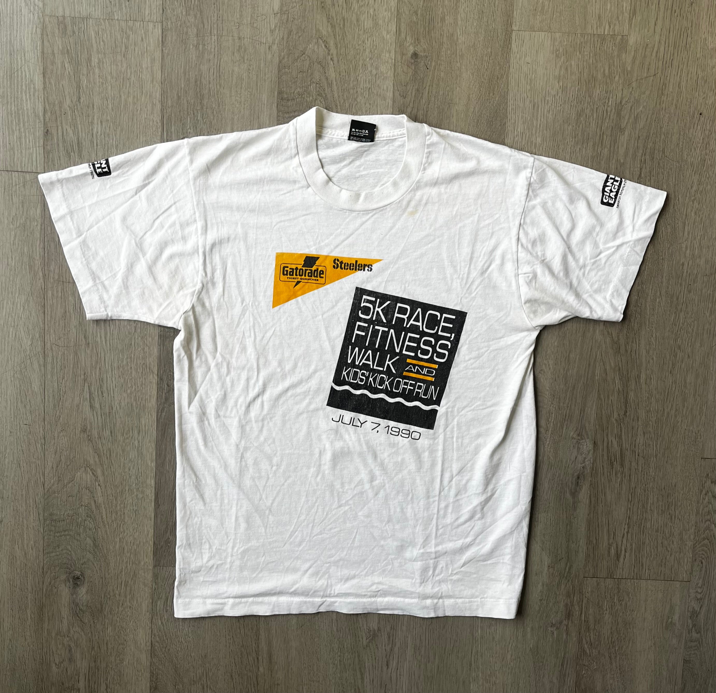 Vintage 90s Gatorade Steelers 5K Fitness Race Tee