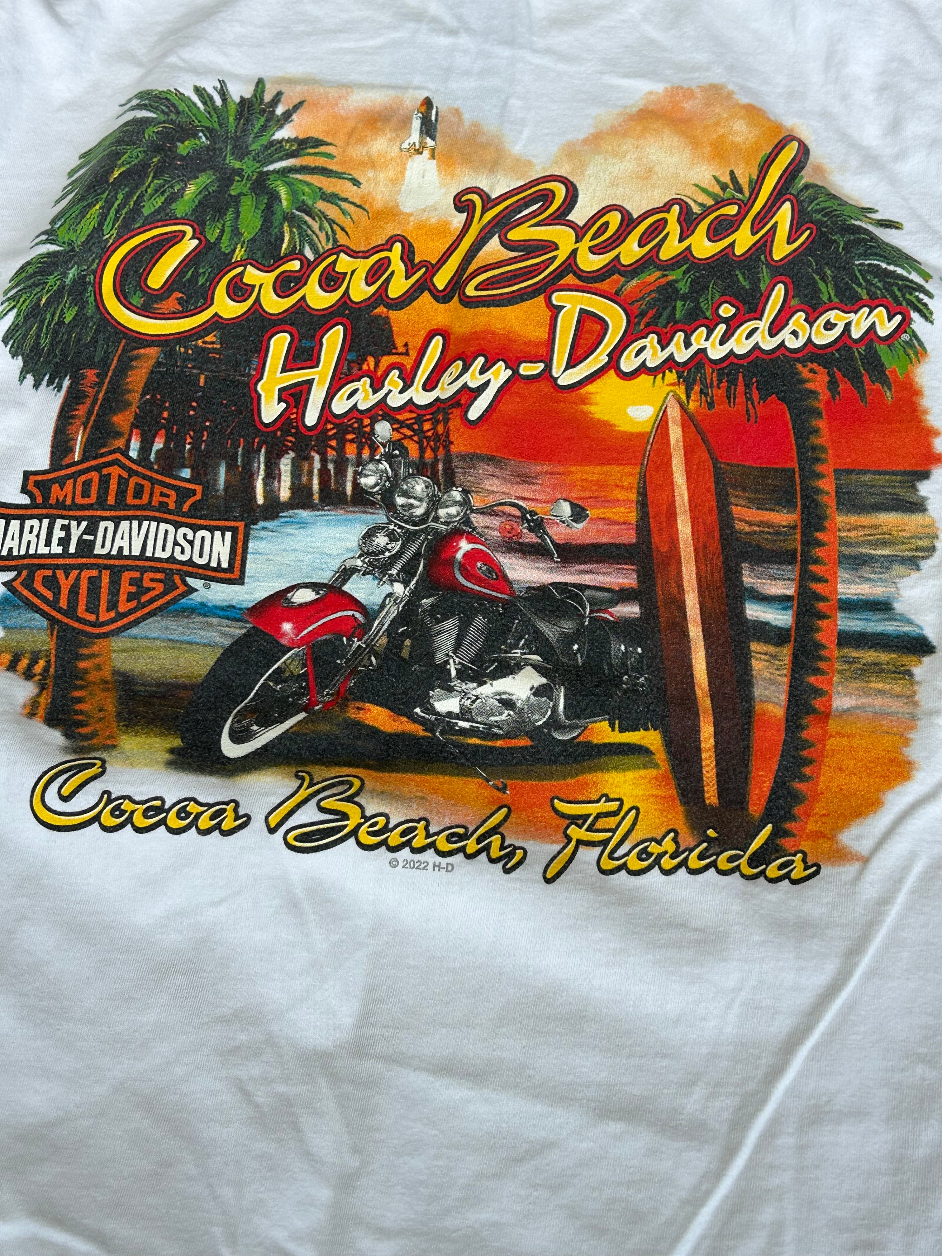 Harley Davidson Cocoa Beach Tropical Biker Tee