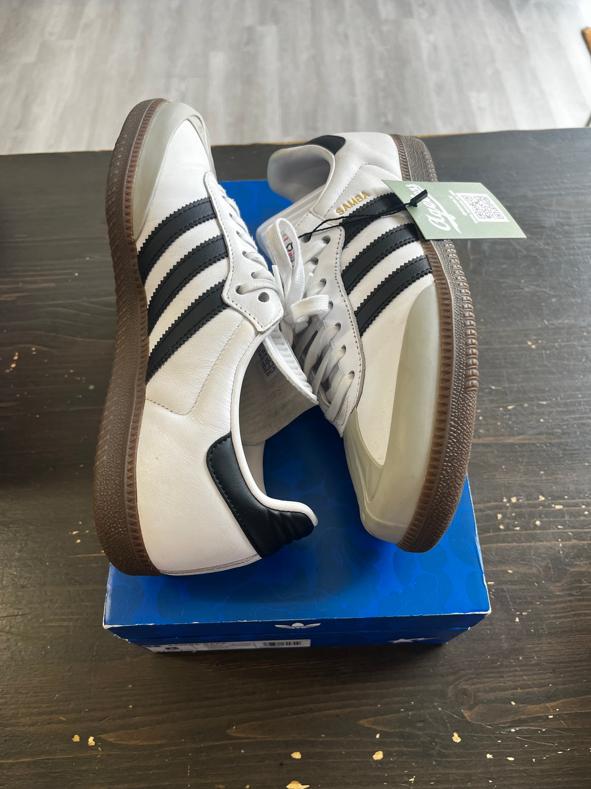 Pre-Owned Adidas Samba Bape White Black Gum
