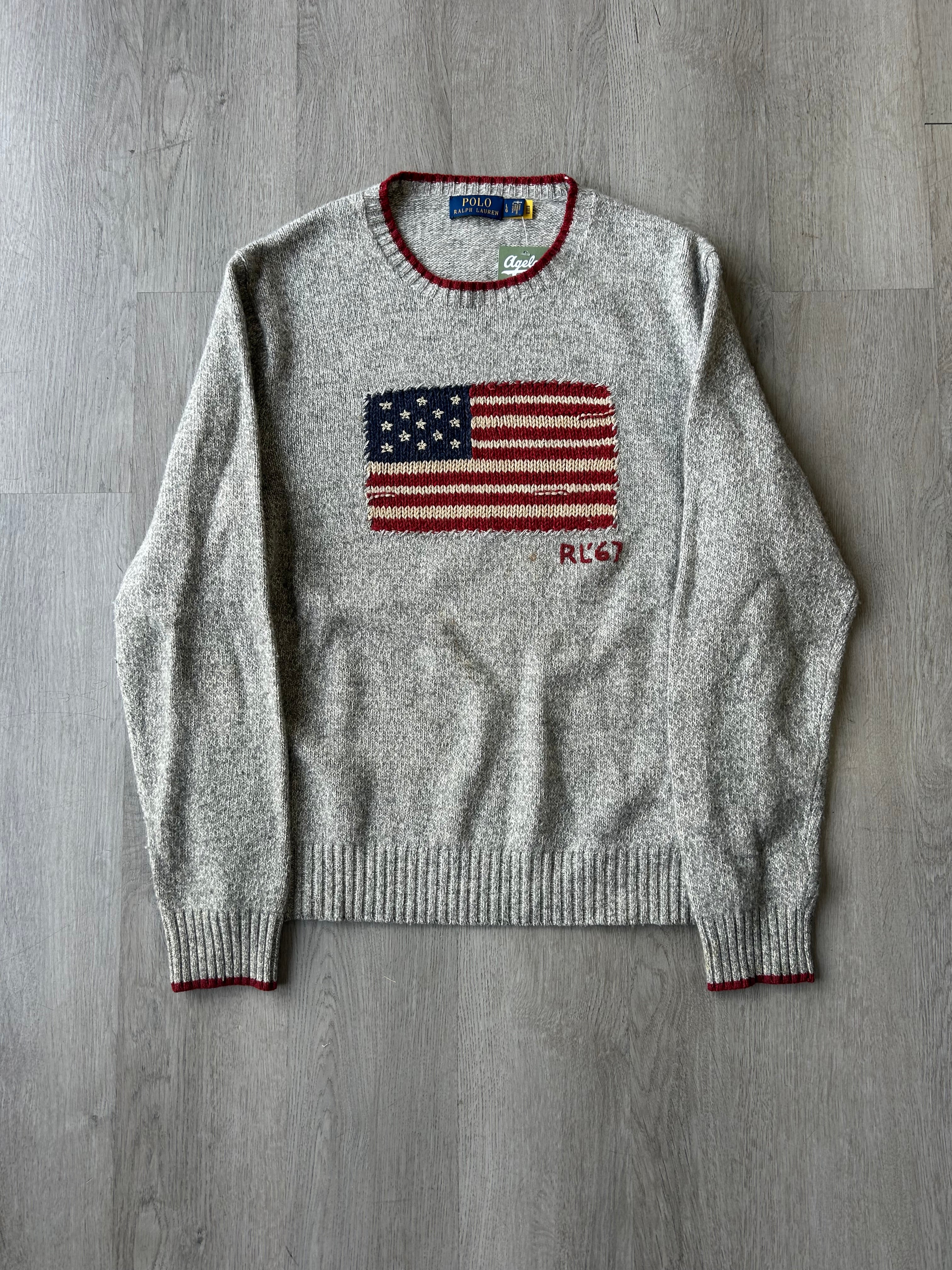 Polo Ralph Lauren Grey American Flag Sweater