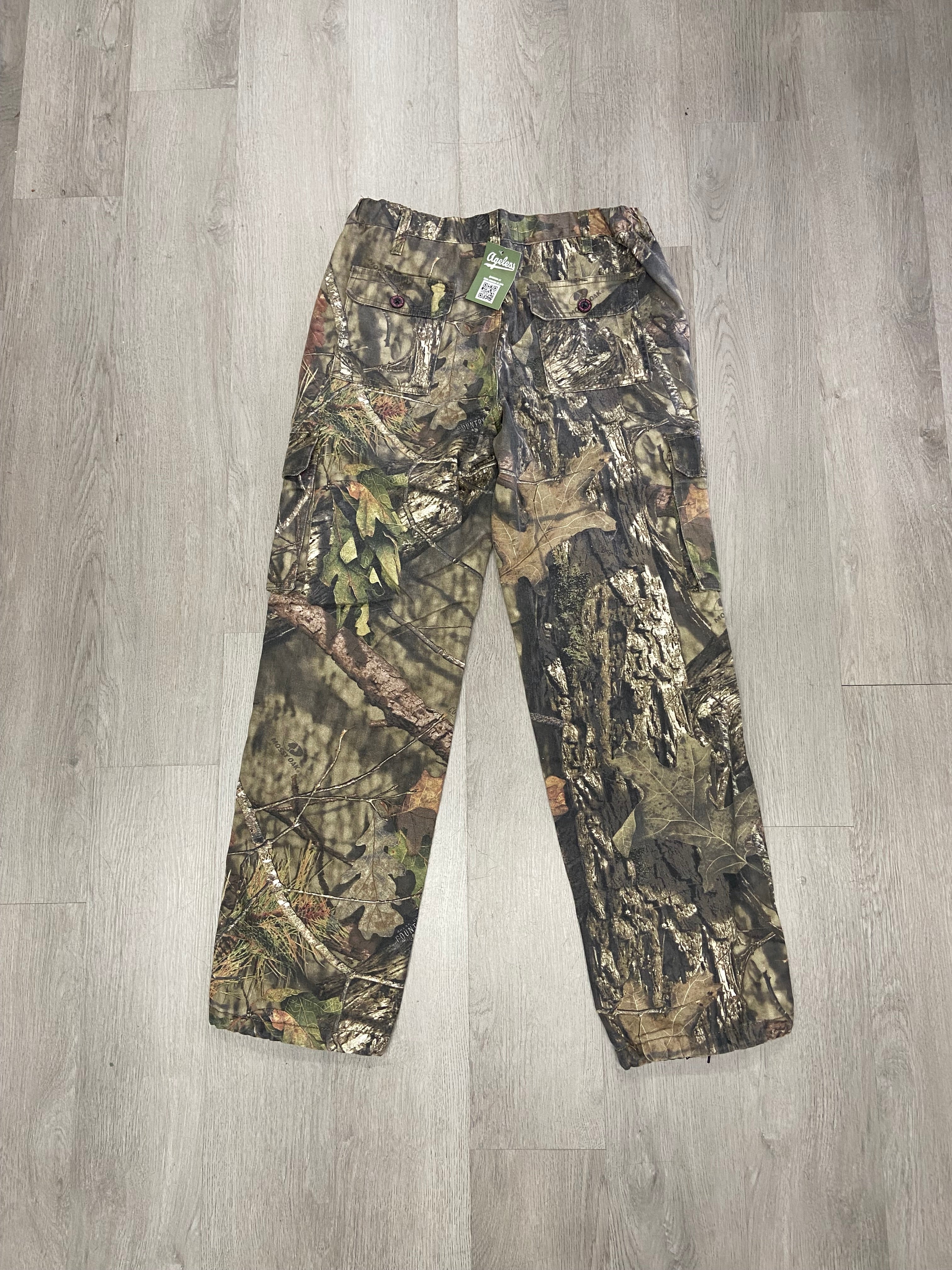 Mossy Oak Camo Elastic Waist Pink Logo Cargo Pants