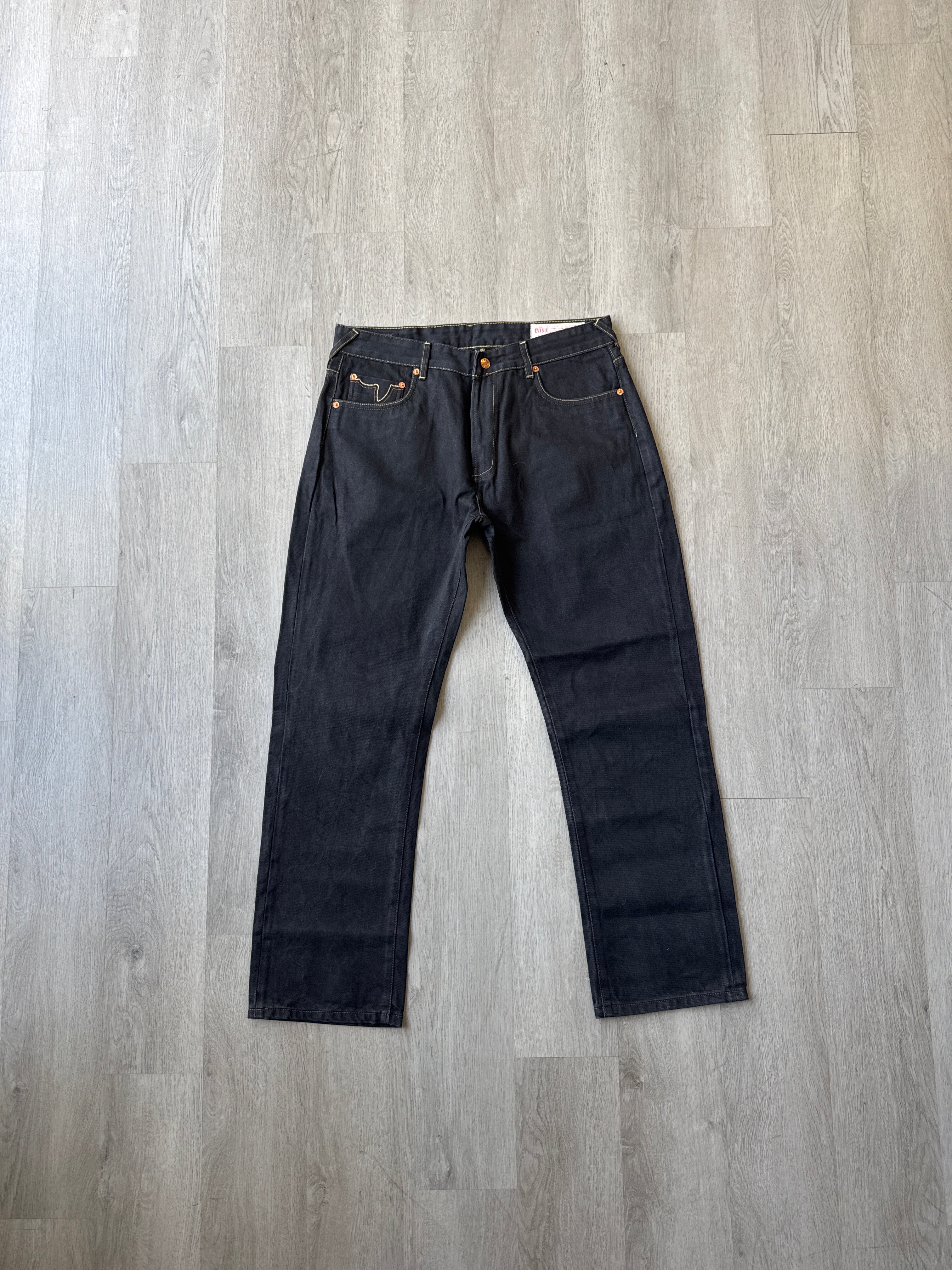 Evisu Embroidered White Bull Selvedge Japanese Denim Jeans