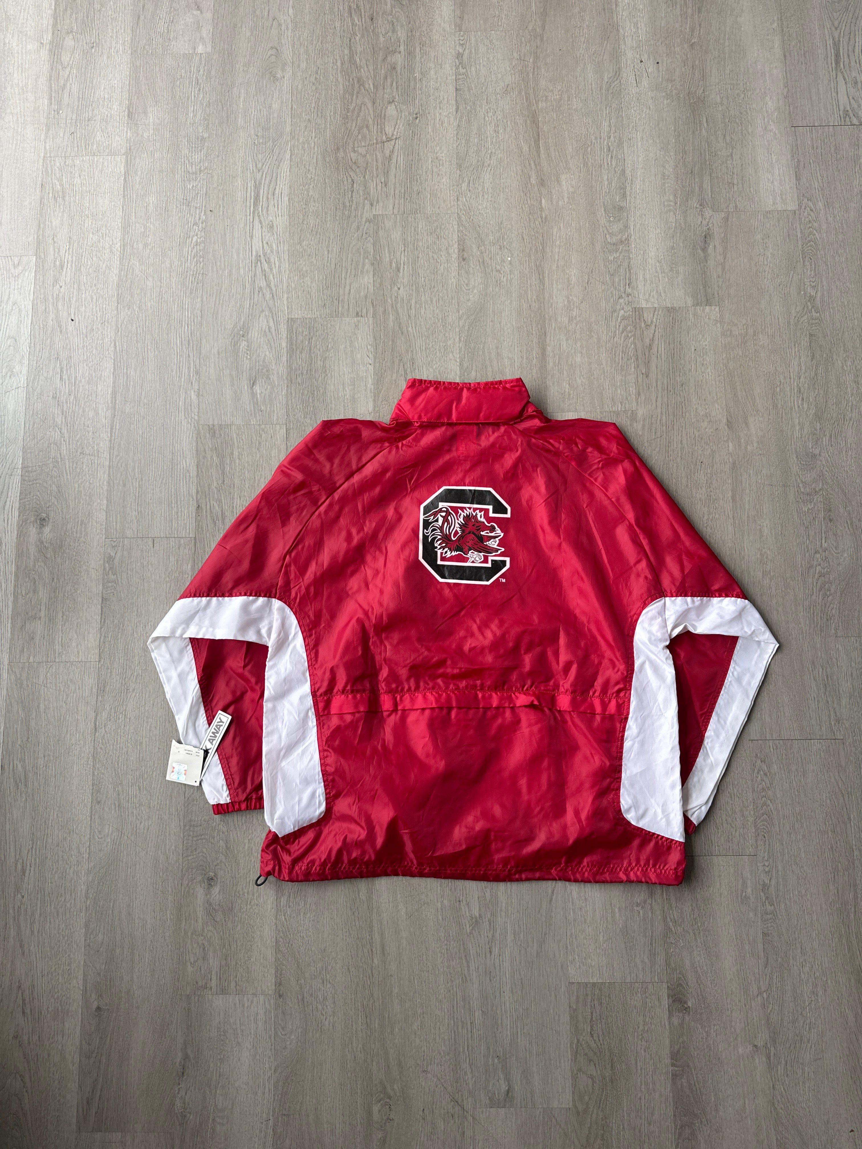 Vintage Genuine Stuff University Of South Carolina Gamecocks Hooded Packaway Windbreaker Jacket