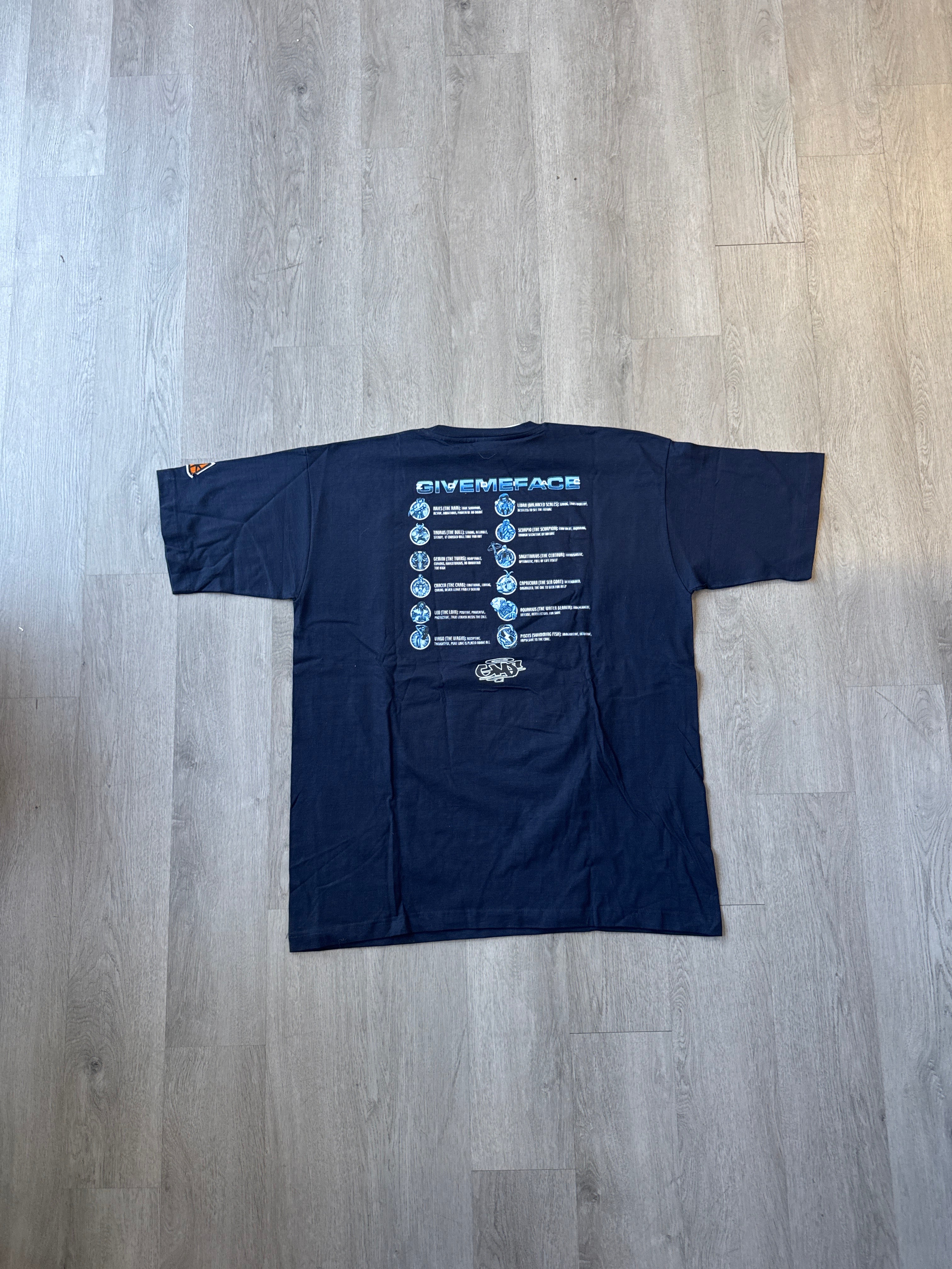Vintage Y2K 2006 Give Me Face Zodiac Sign Horoscope Tee