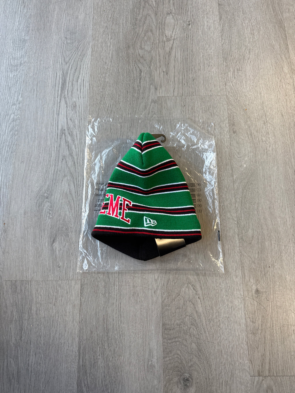 Supreme New Era Green Stripe Beanie (FW26)