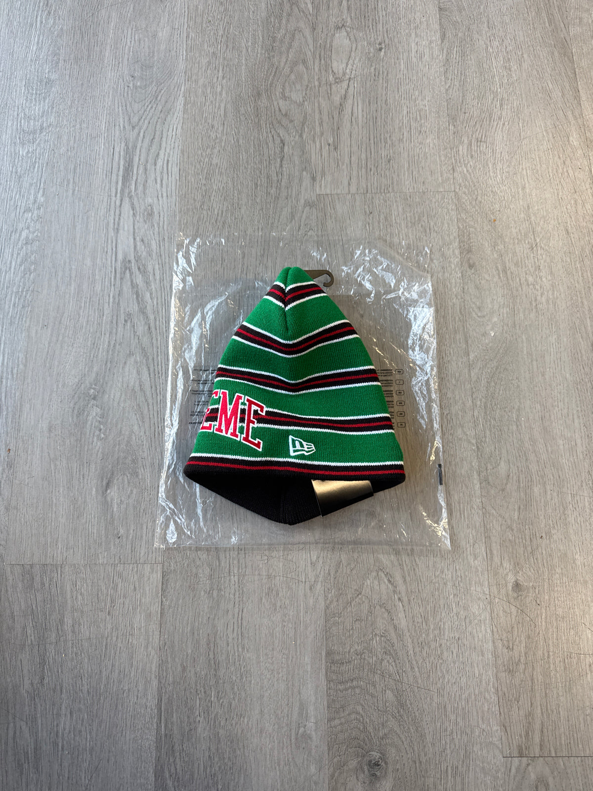 Supreme New Era Green Stripe Beanie (FW26)