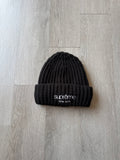 Supreme Classic Logo Chunky Ribbed Black Beanie