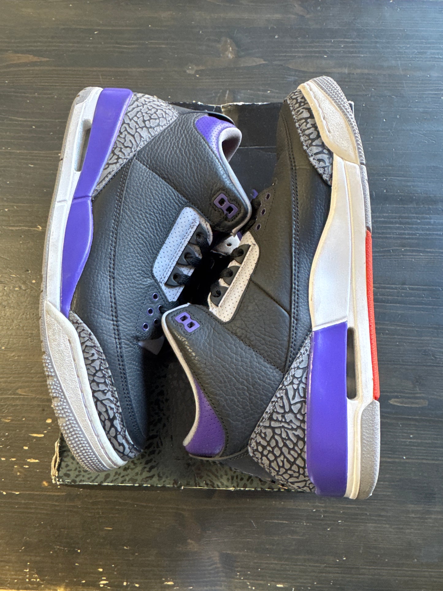 Pre-owned Jordan Retro 3 Black Court Purple